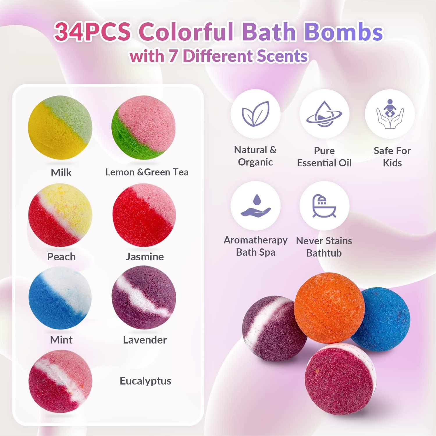 Set de 34 Bombas de Baño DOVIPE con Juguetes Sorpresa