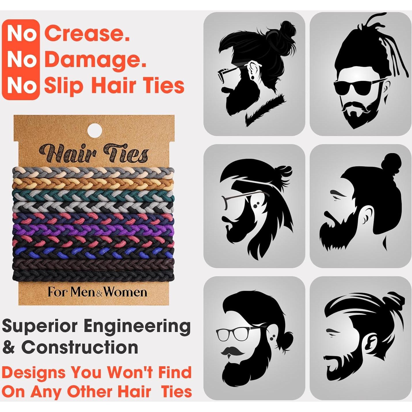 Coletas para Cabello Grueso y Rizado EasYoung 10 Piezas