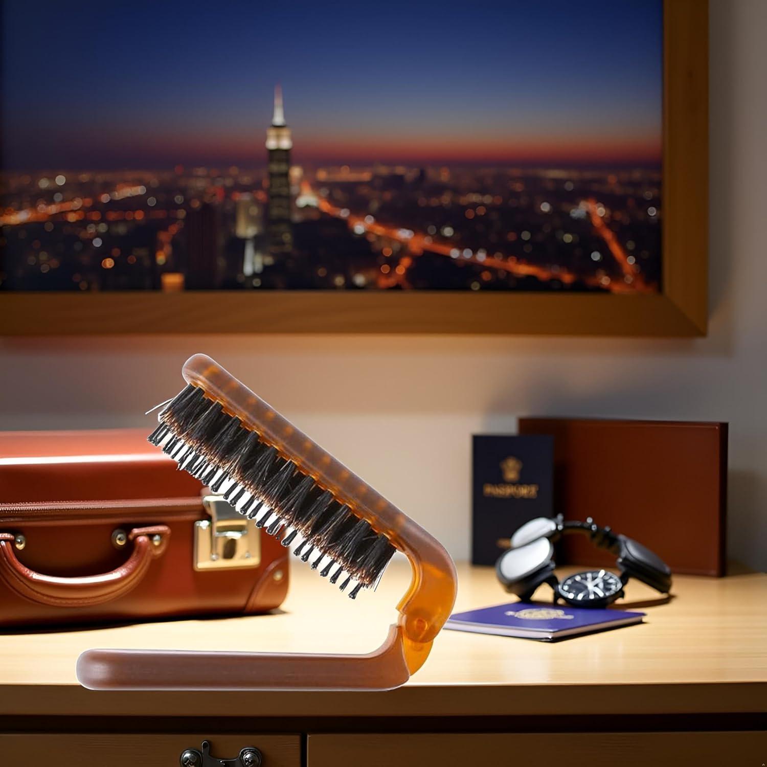 Cepillo Plegable de Cerda de Jabalí Enyolidimk - Antiestático y Compacto