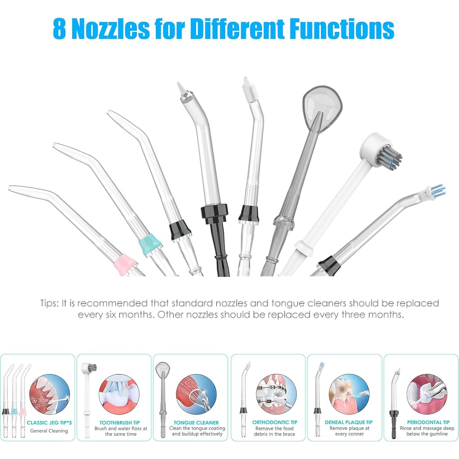 Hilo Dental de Agua Sawgmore FC166, 600 ml, 10 Modos, Negro