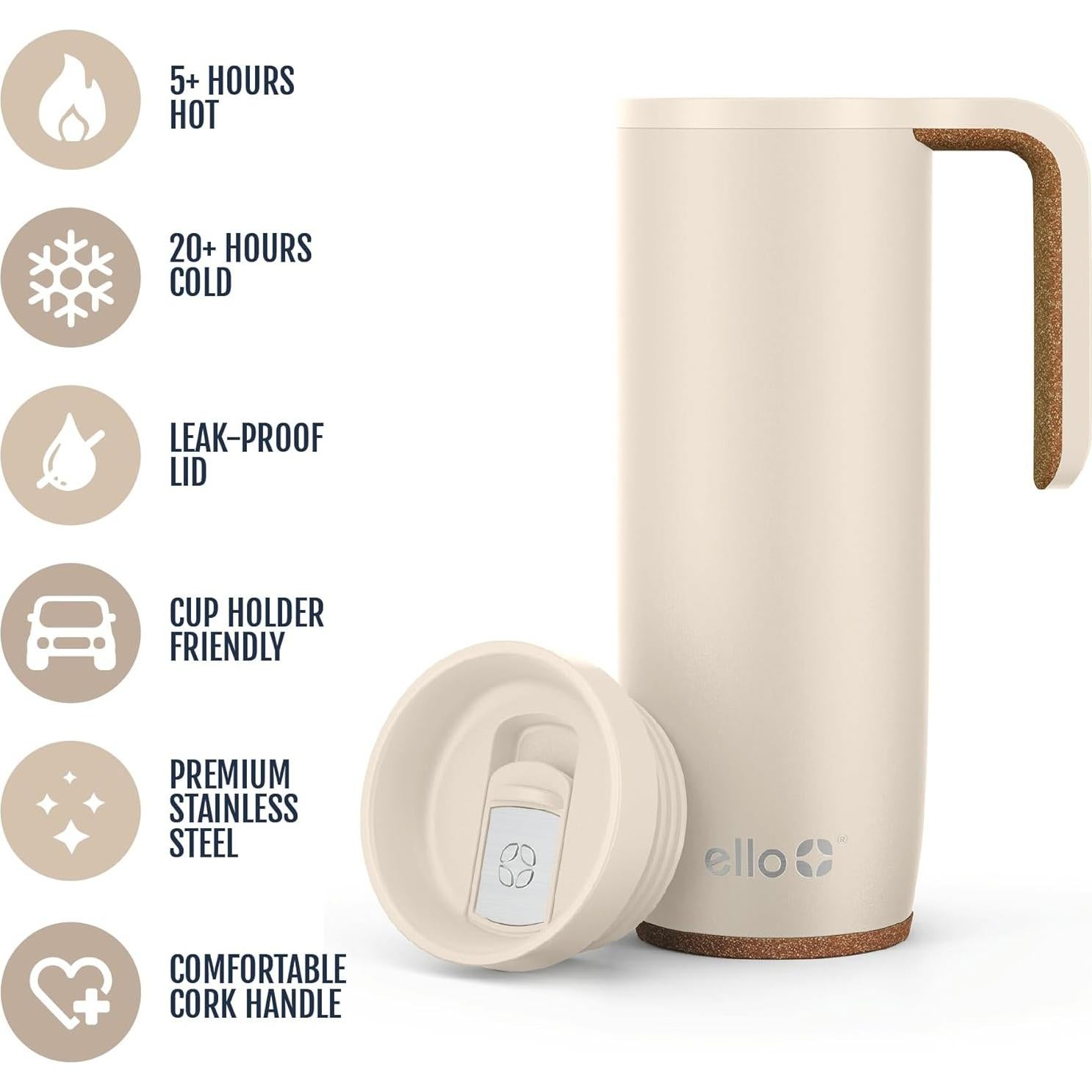 Taza de Viaje Ello Magnet 532ml Acero Inoxidable Aislada