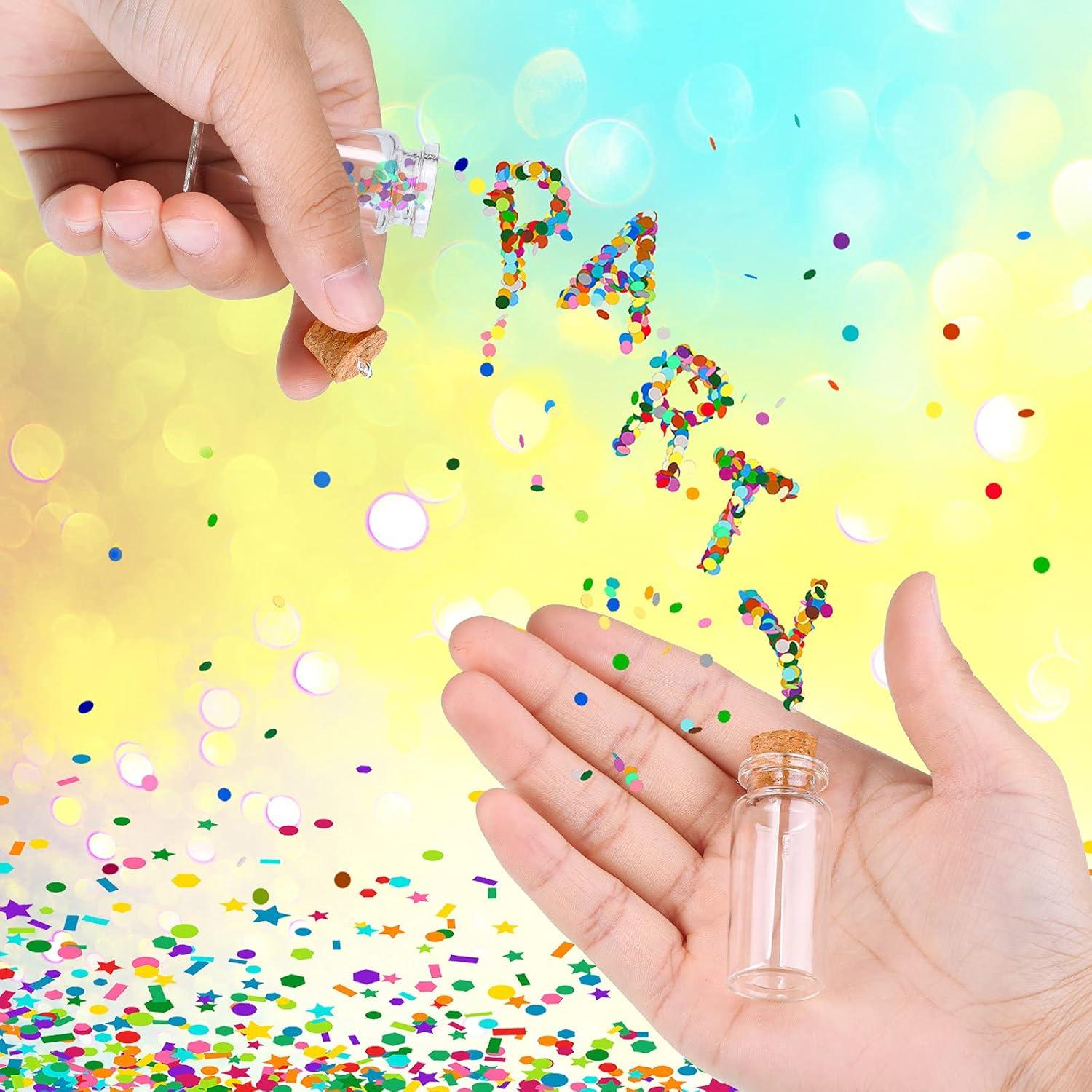 Sherli 45 Botellas de Vidrio Mini con Tapones de Corcho 0.5-10ml