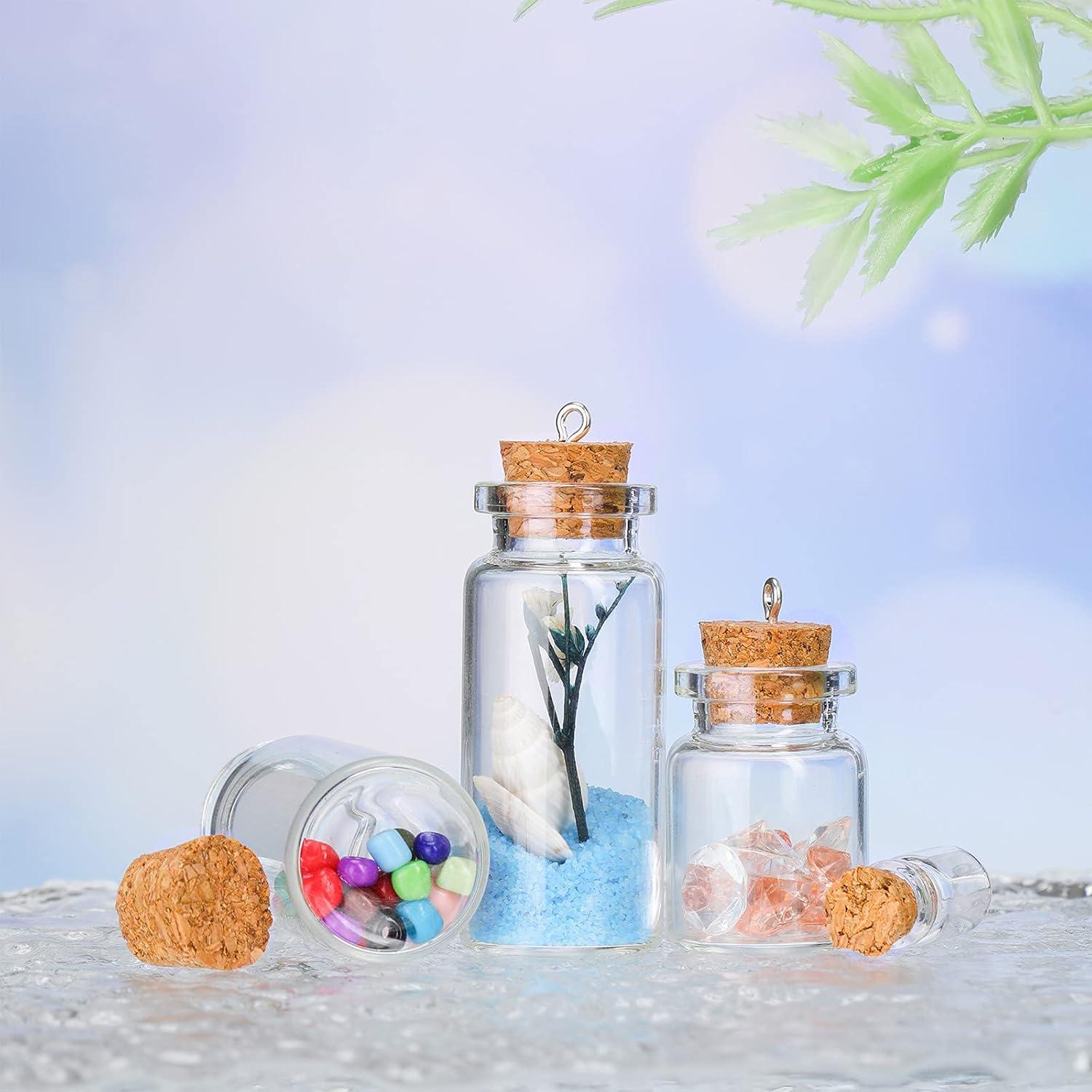 Sherli 45 Botellas de Vidrio Mini con Tapones de Corcho 0.5-10ml