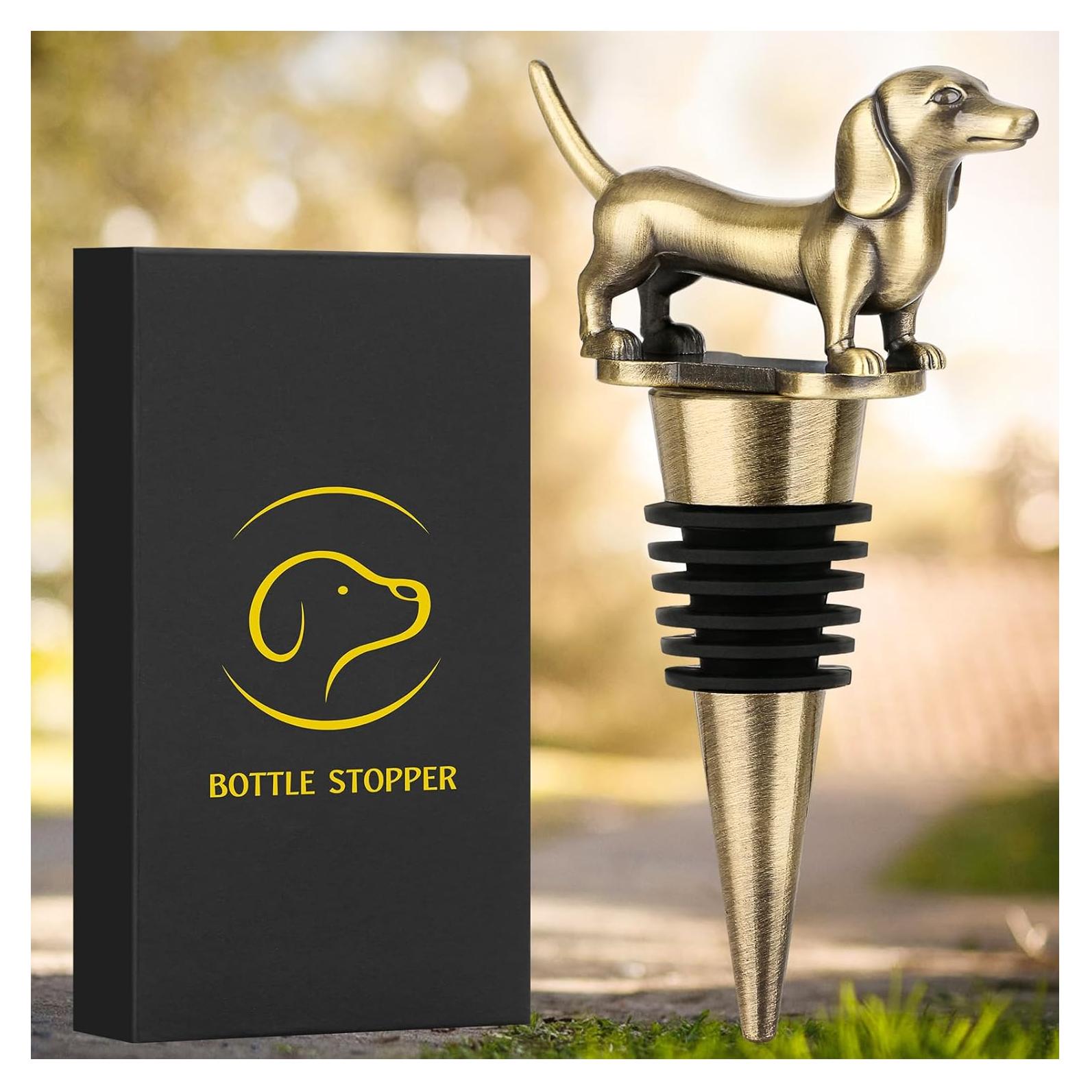Tapon de Vino Dachshund LKKCHER, Regalo Original para Amantes de Perros
