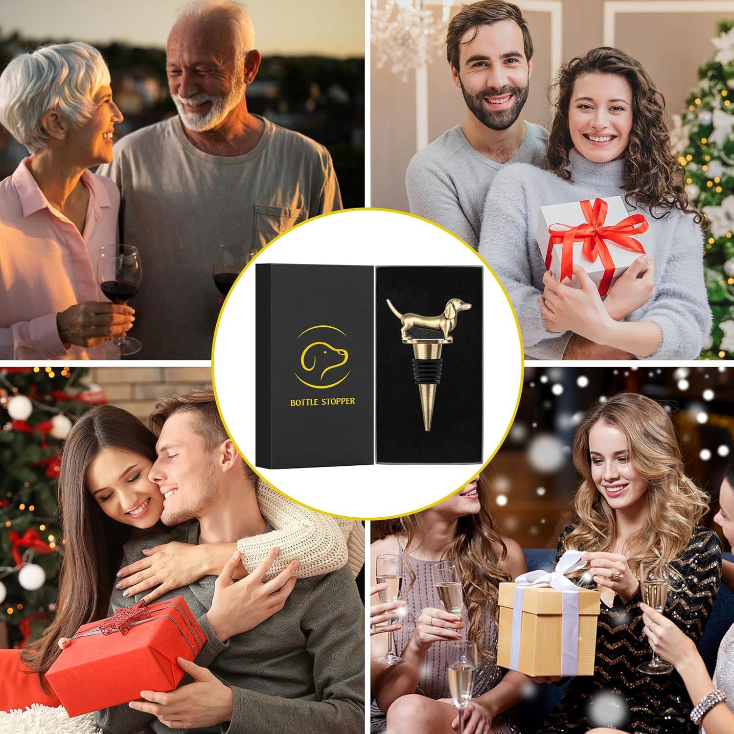 Tapon de Vino Dachshund LKKCHER, Regalo Original para Amantes de Perros