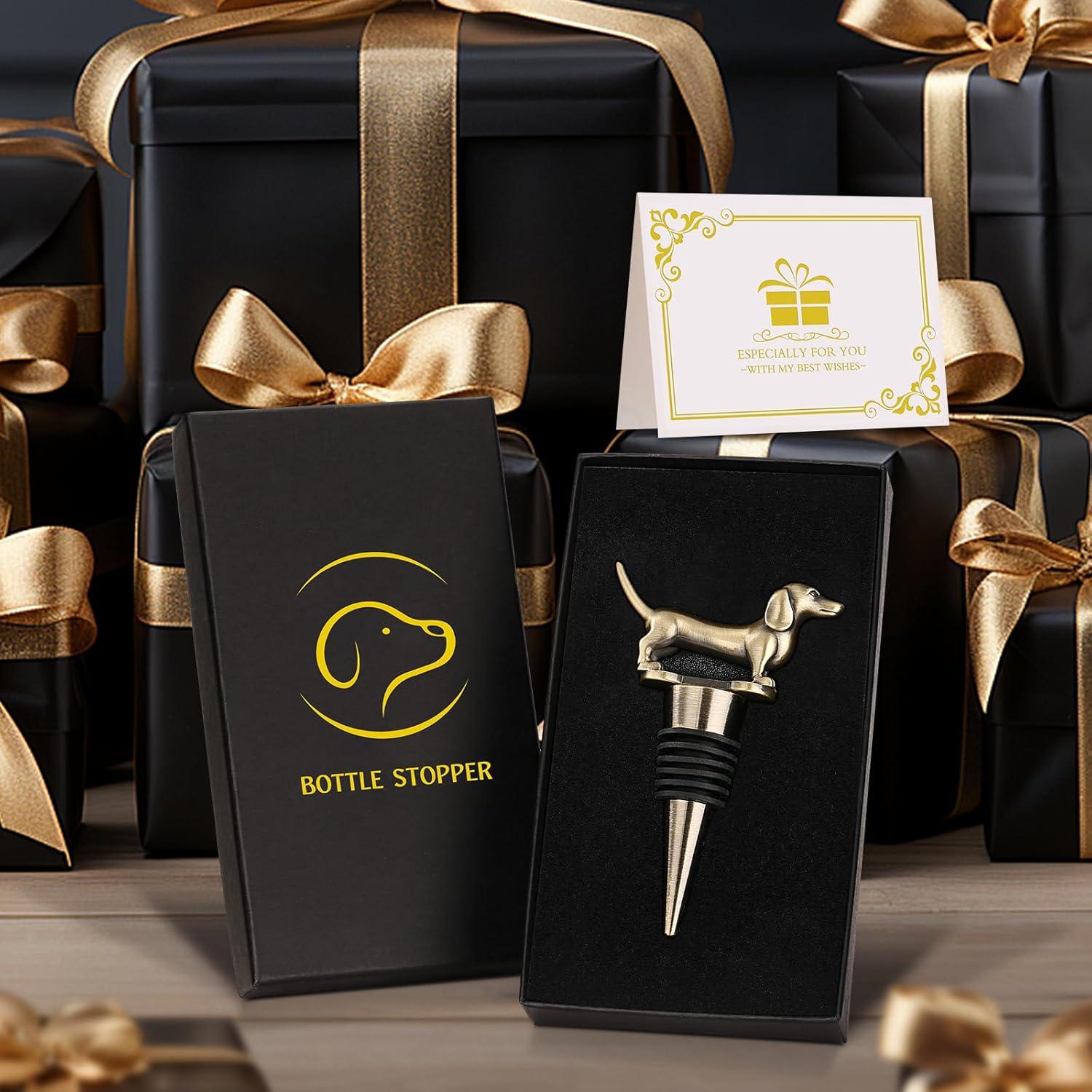 Tapon de Vino Dachshund LKKCHER, Regalo Original para Amantes de Perros