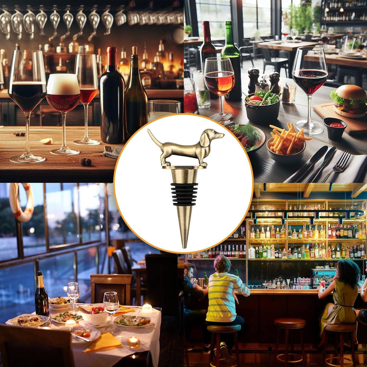 Tapon de Vino Dachshund LKKCHER, Regalo Original para Amantes de Perros