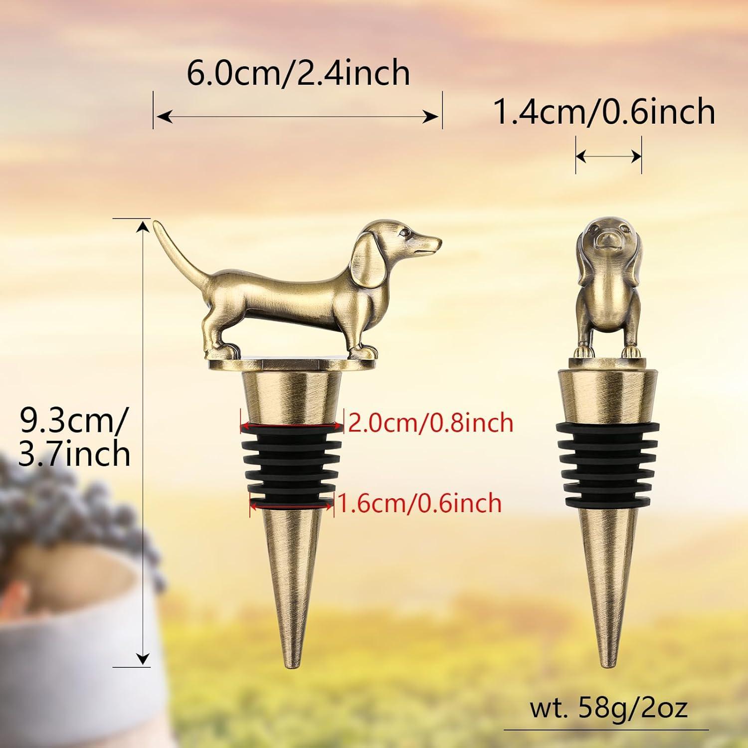 Tapon de Vino Dachshund LKKCHER, Regalo Original para Amantes de Perros