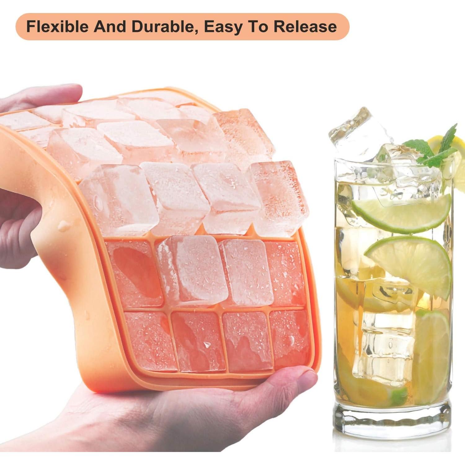 Bandejas de Hielo Bangp 2 Pack Silicona Flexible 24 Cubos