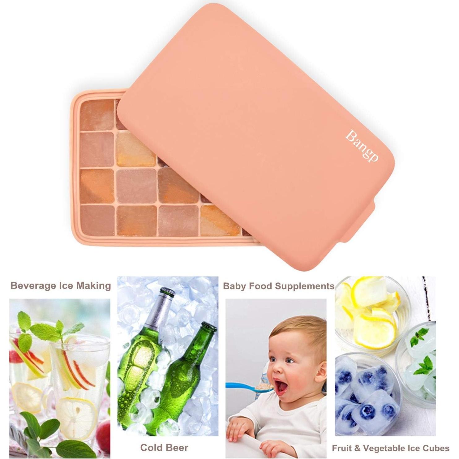 Bandejas de Hielo Bangp 2 Pack Silicona Flexible 24 Cubos