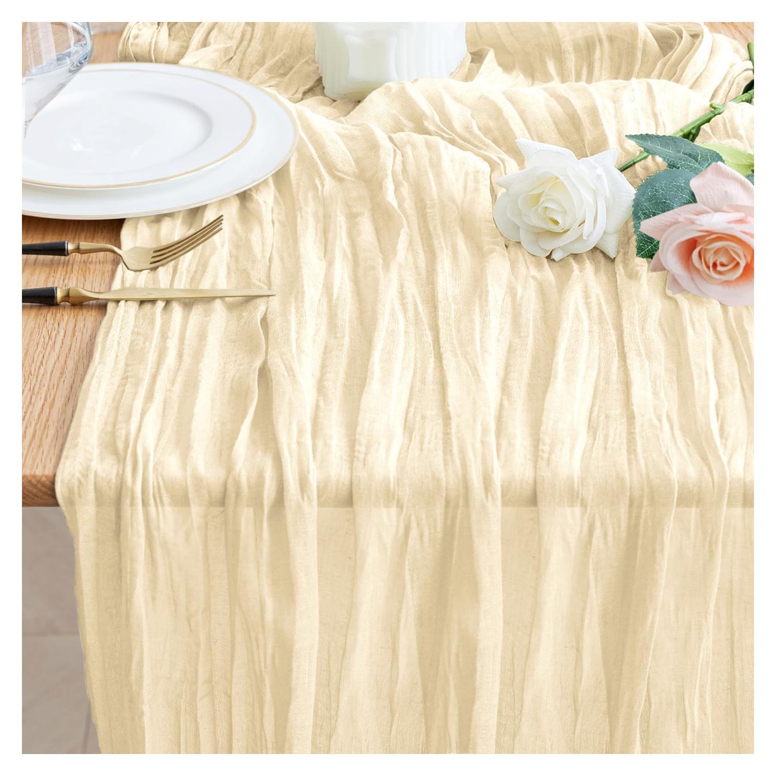 Caminito de Mesa de Queso Wokceer Beige 3.05m Boho Rústico