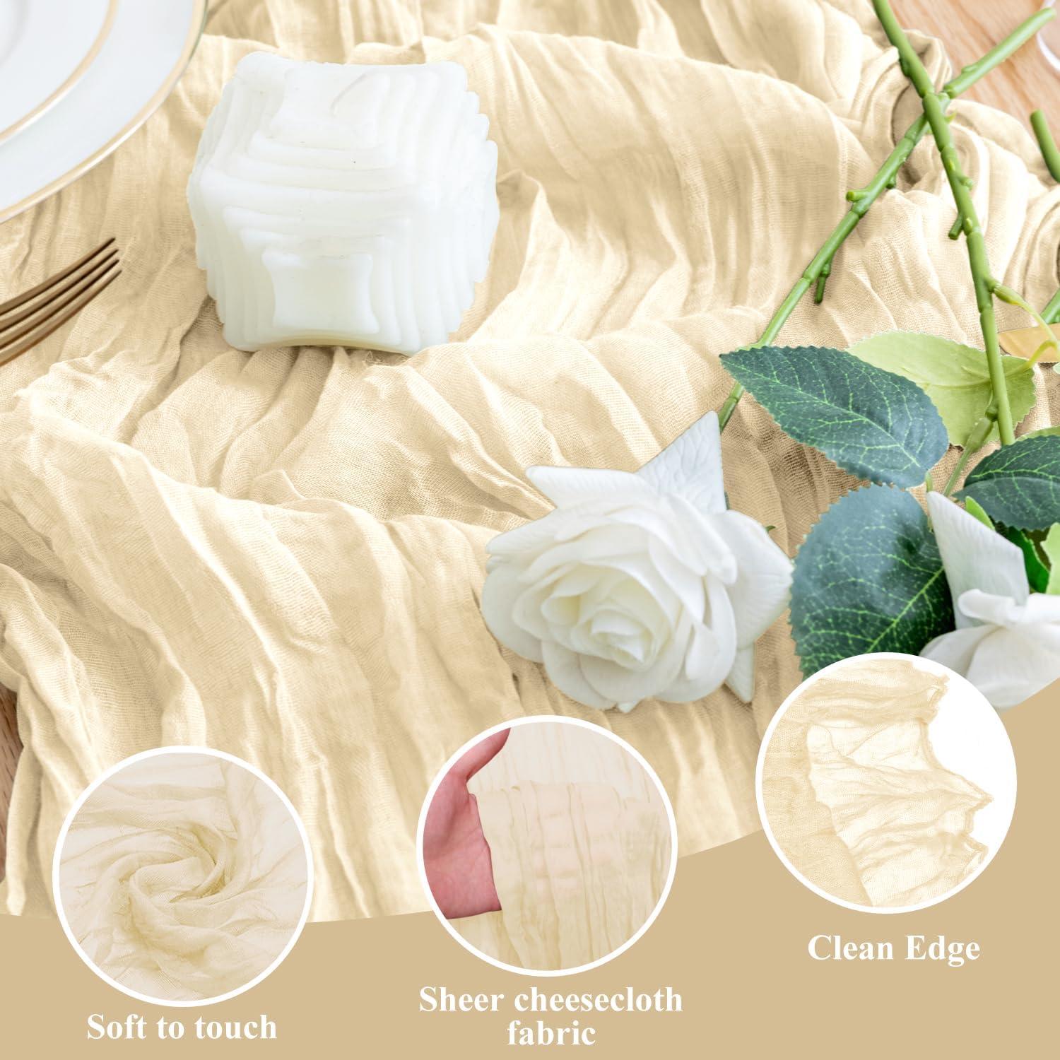 Caminito de Mesa de Queso Wokceer Beige 3.05m Boho Rústico