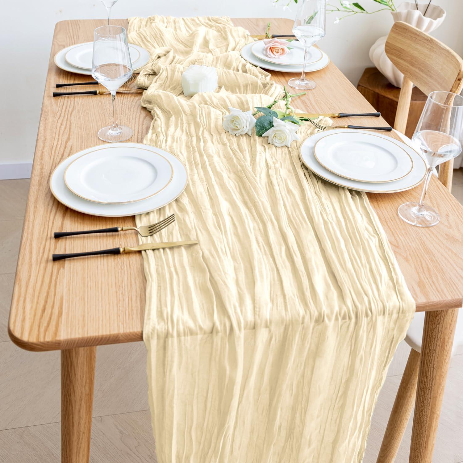 Caminito de Mesa de Queso Wokceer Beige 3.05m Boho Rústico