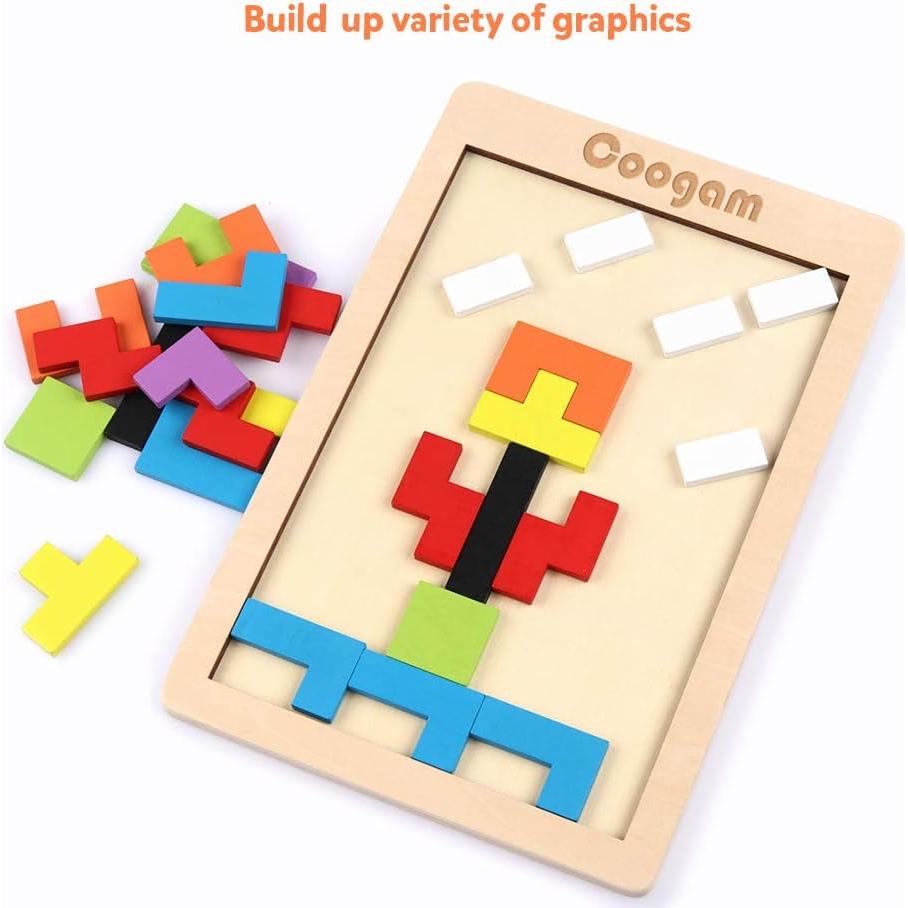 Rompecabezas de Madera Coogam 40 Piezas Tangram Educativo