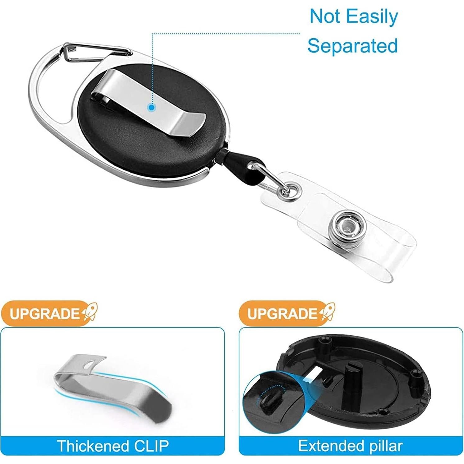 Portatarjetas Retráctil HASFINE Colorido con Clip y Cordón