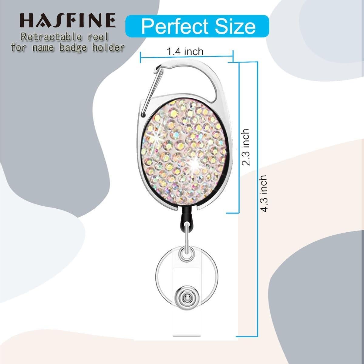 Portatarjetas Retráctil HASFINE Colorido con Clip y Cordón