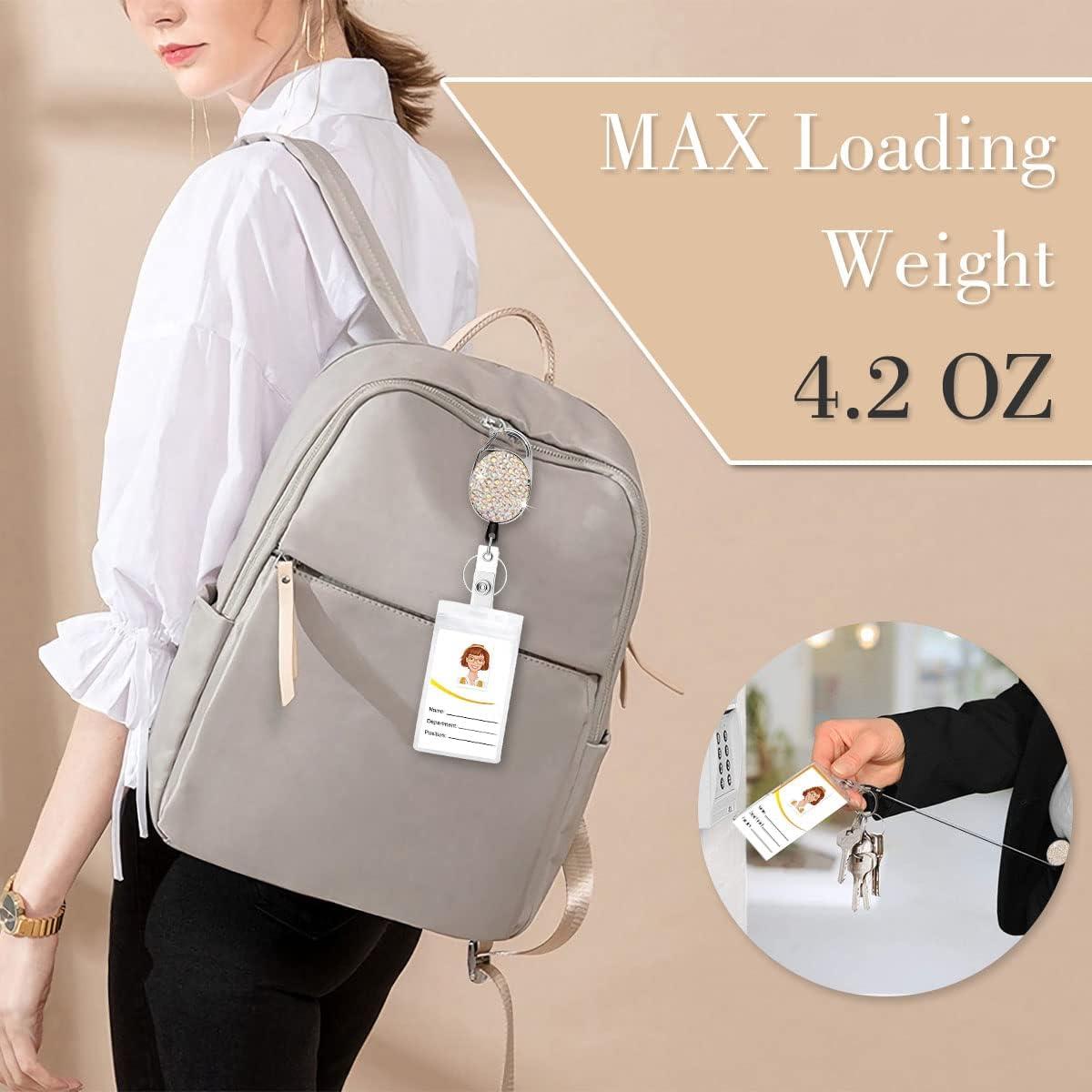 Portatarjetas Retráctil HASFINE Colorido con Clip y Cordón