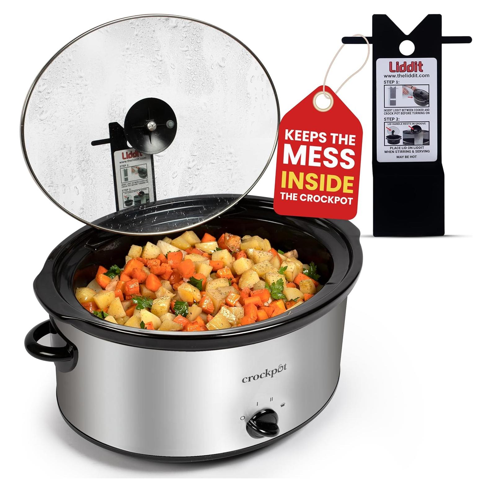 Soporte para tapa de Crockpot Liddit - Negro, Acero Inoxidable