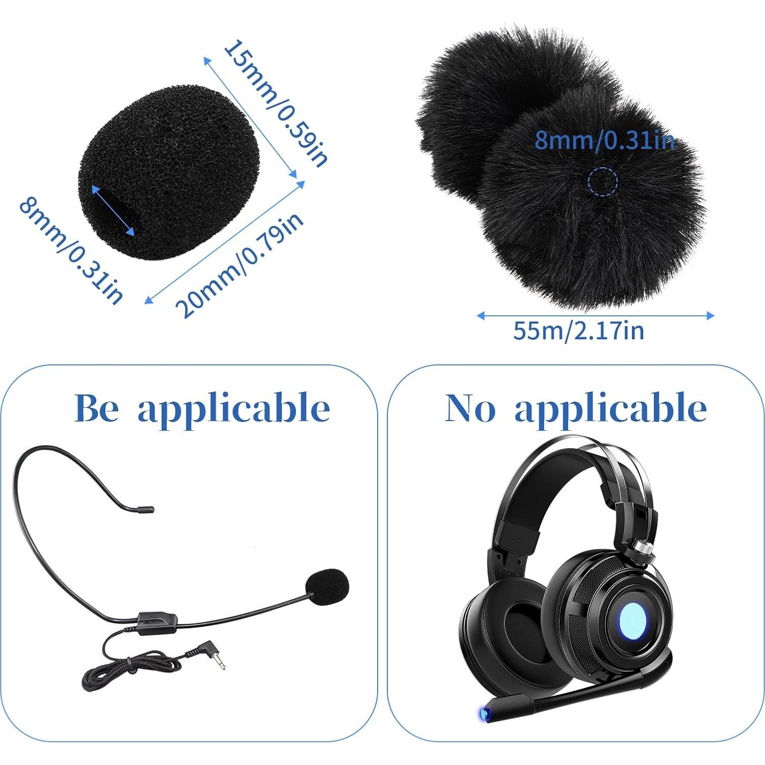 Cubierta de Micrófono Profesional 5 Piezas Negro