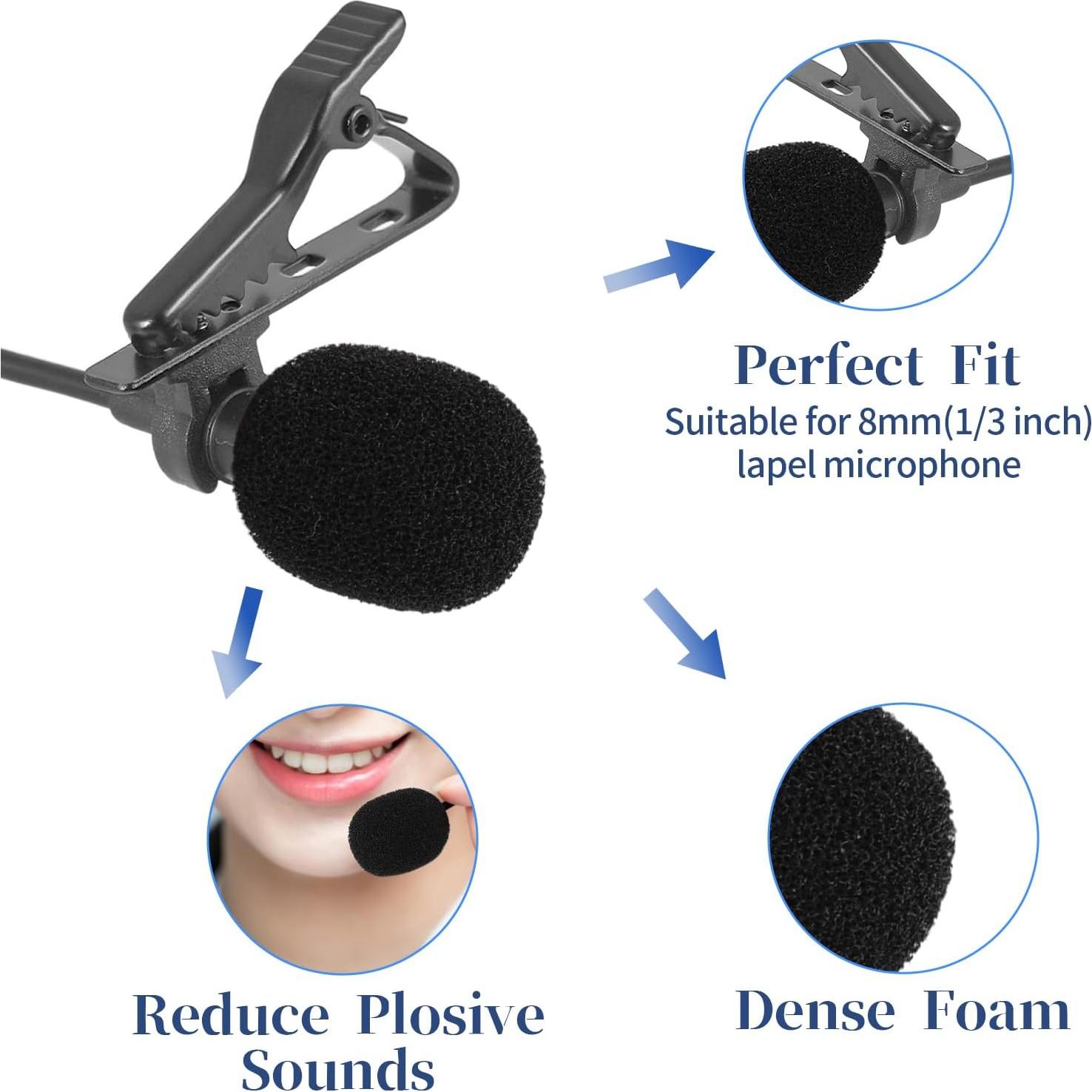 Cubierta de Micrófono Profesional 5 Piezas Negro