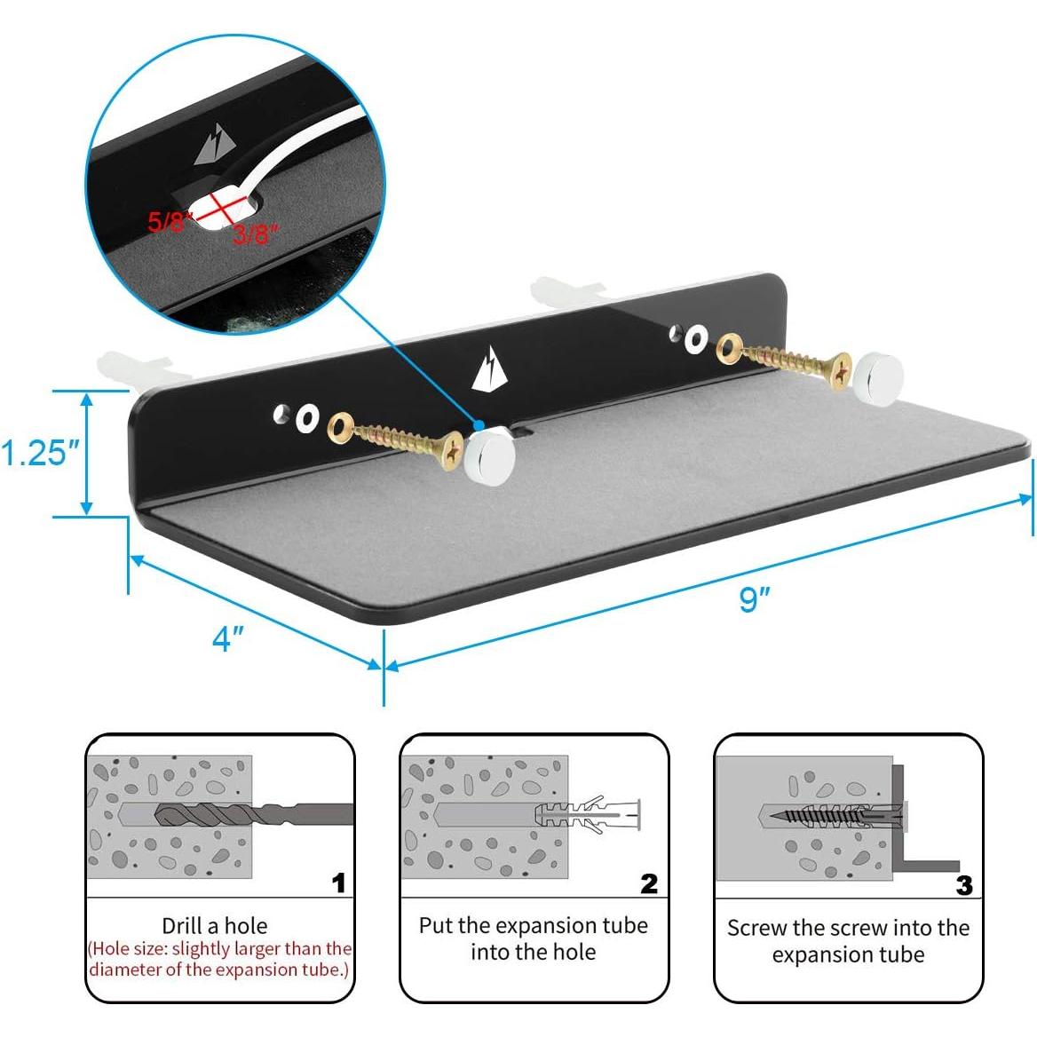 Soporte de Estante de Pared TXEsign para Altavoces 23 cm Negro