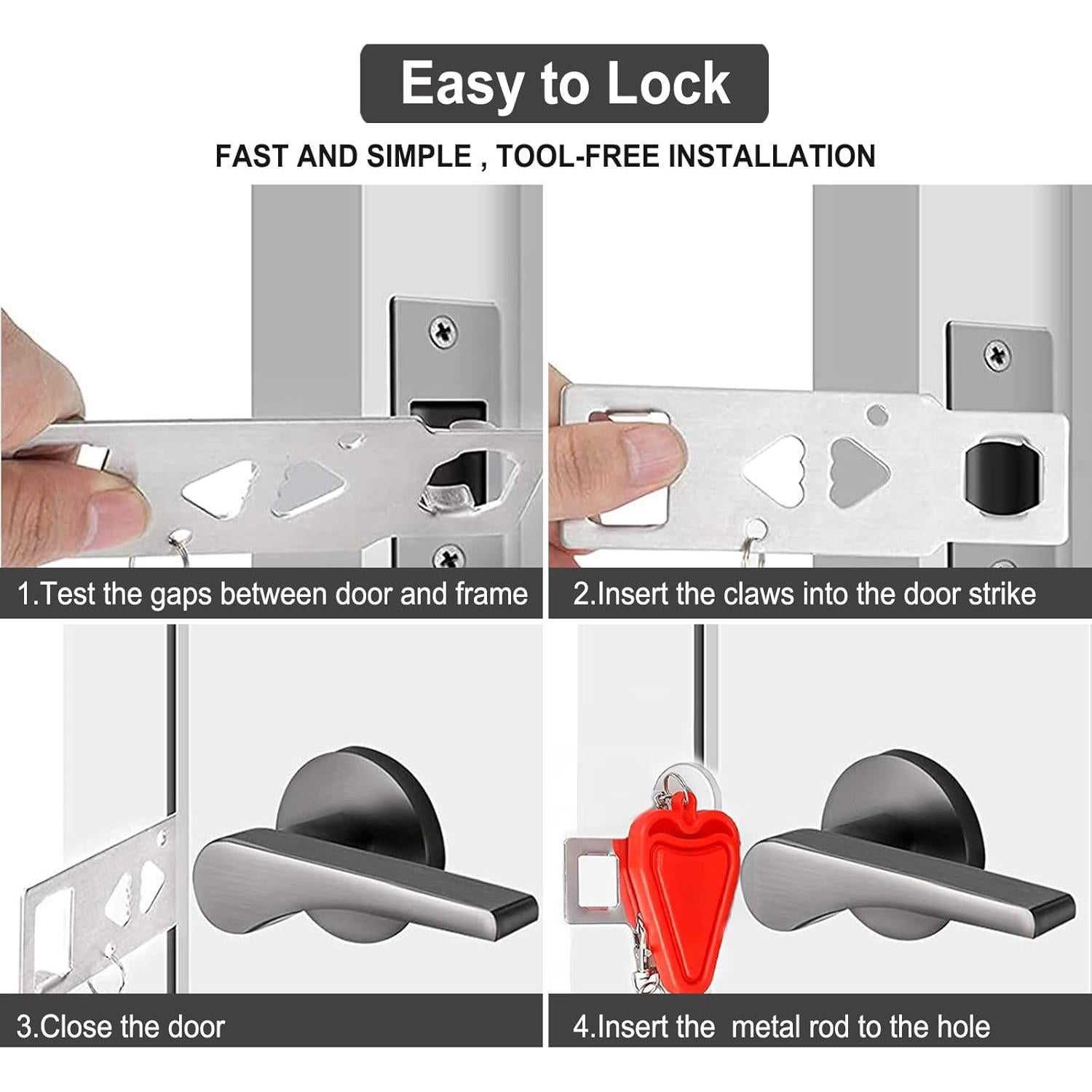 Cerradura de puerta portátil MBBEST 2P alta seguridad