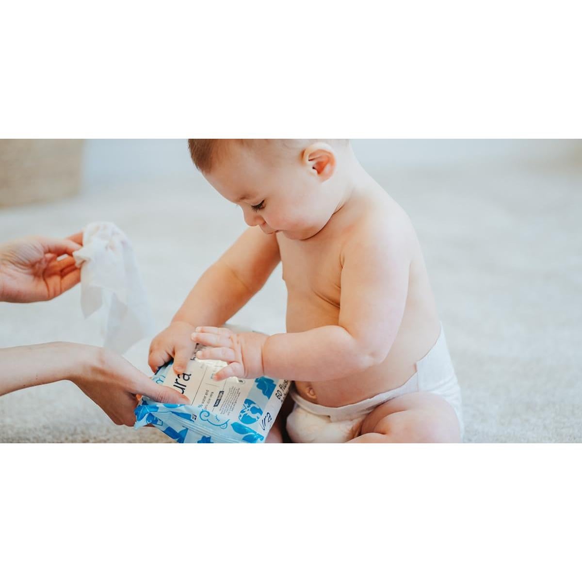 Toallitas Desechables Pura para Niños 60 Unidades Hipoalergénicas