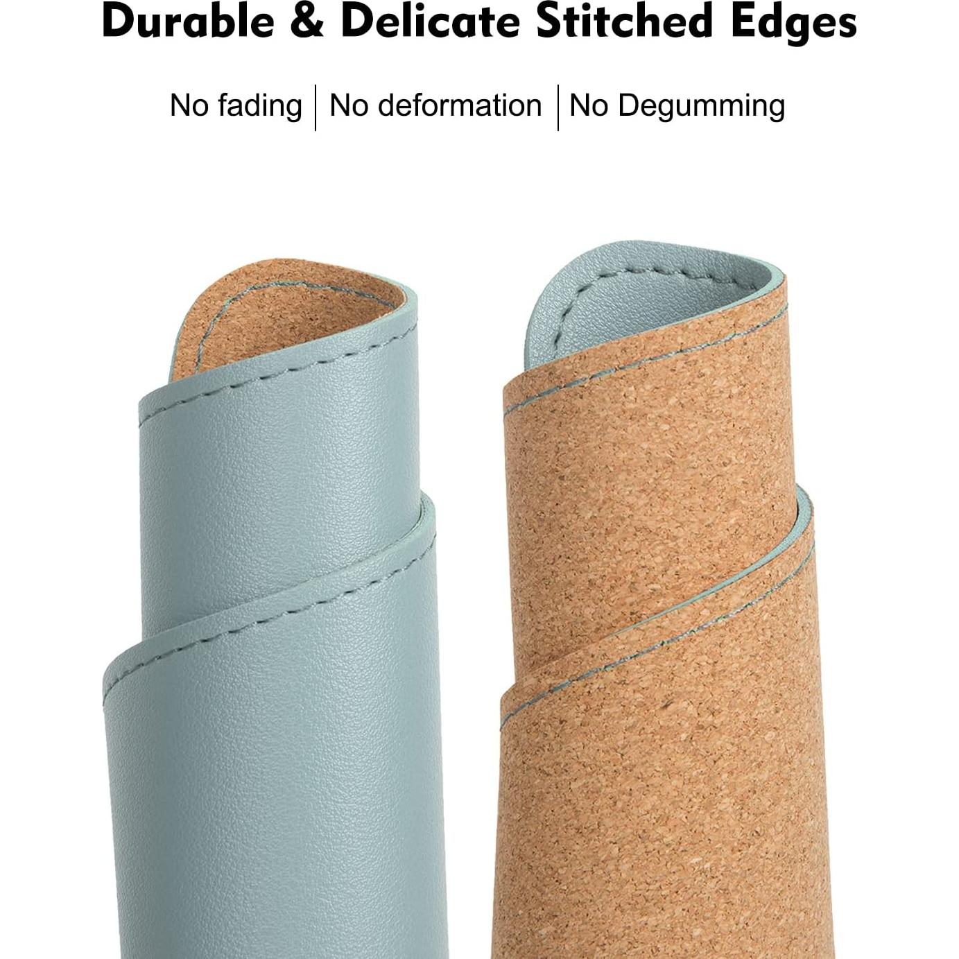 Alfombrilla de ratón de cuero EAGZFFI doble cara con posavasos 20x28cm azul