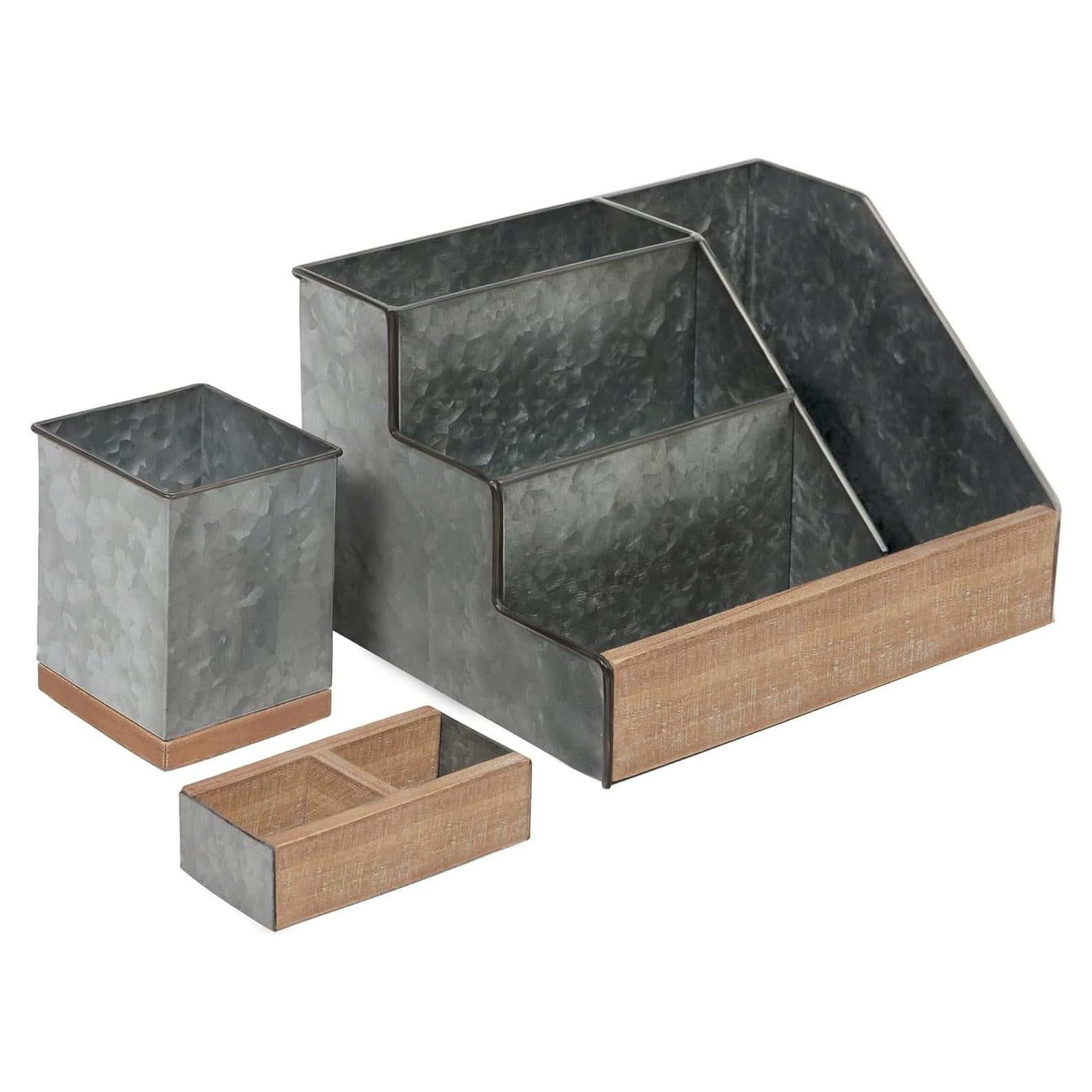 Organizador de Escritorio HBCY Creations 3 Piezas Metal Galvanizado