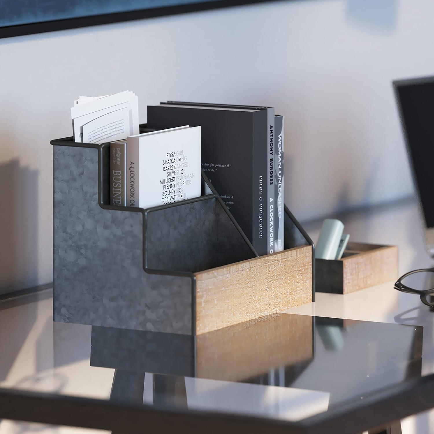 Organizador de Escritorio HBCY Creations 3 Piezas Metal Galvanizado