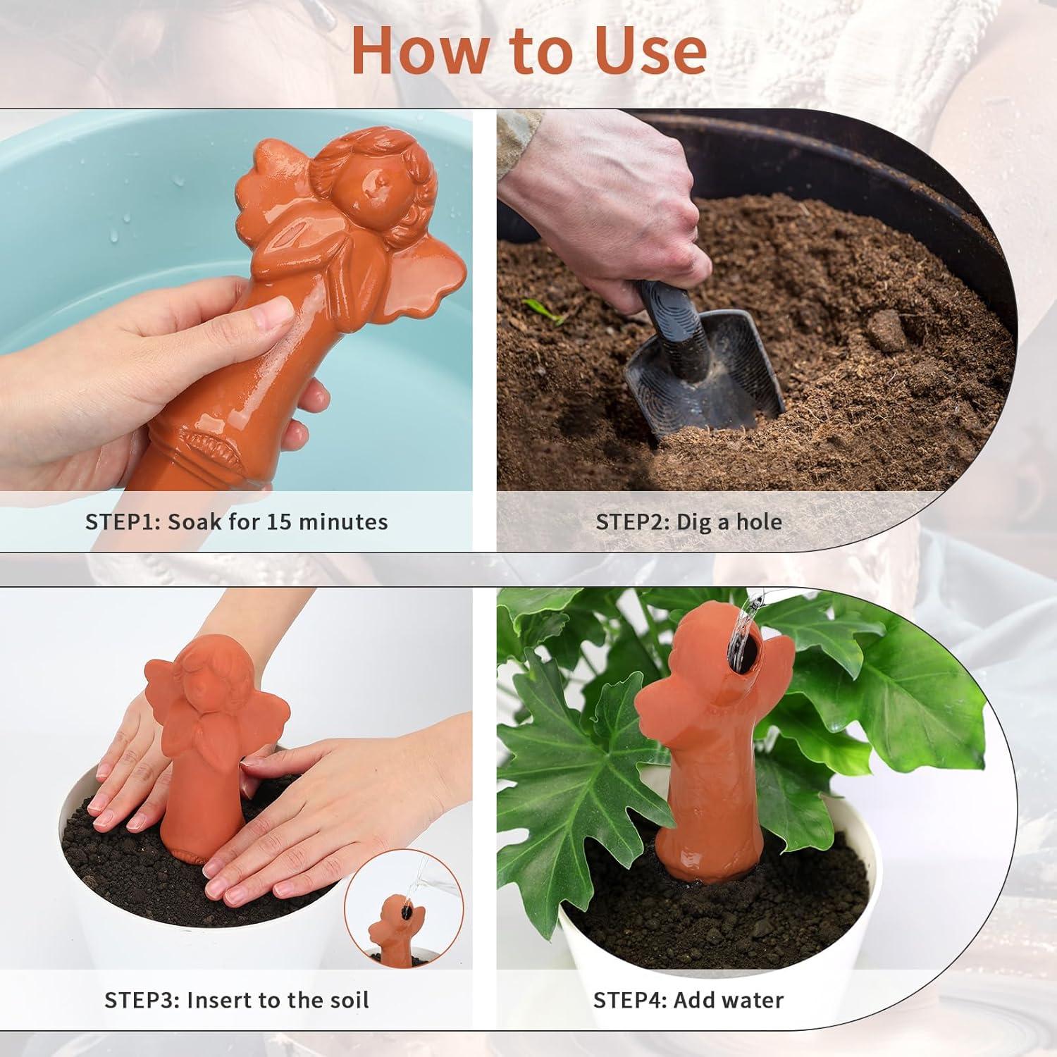 Esferas de Riego de Terracota WILDKEN - Paquete de 3 Picos Ángel