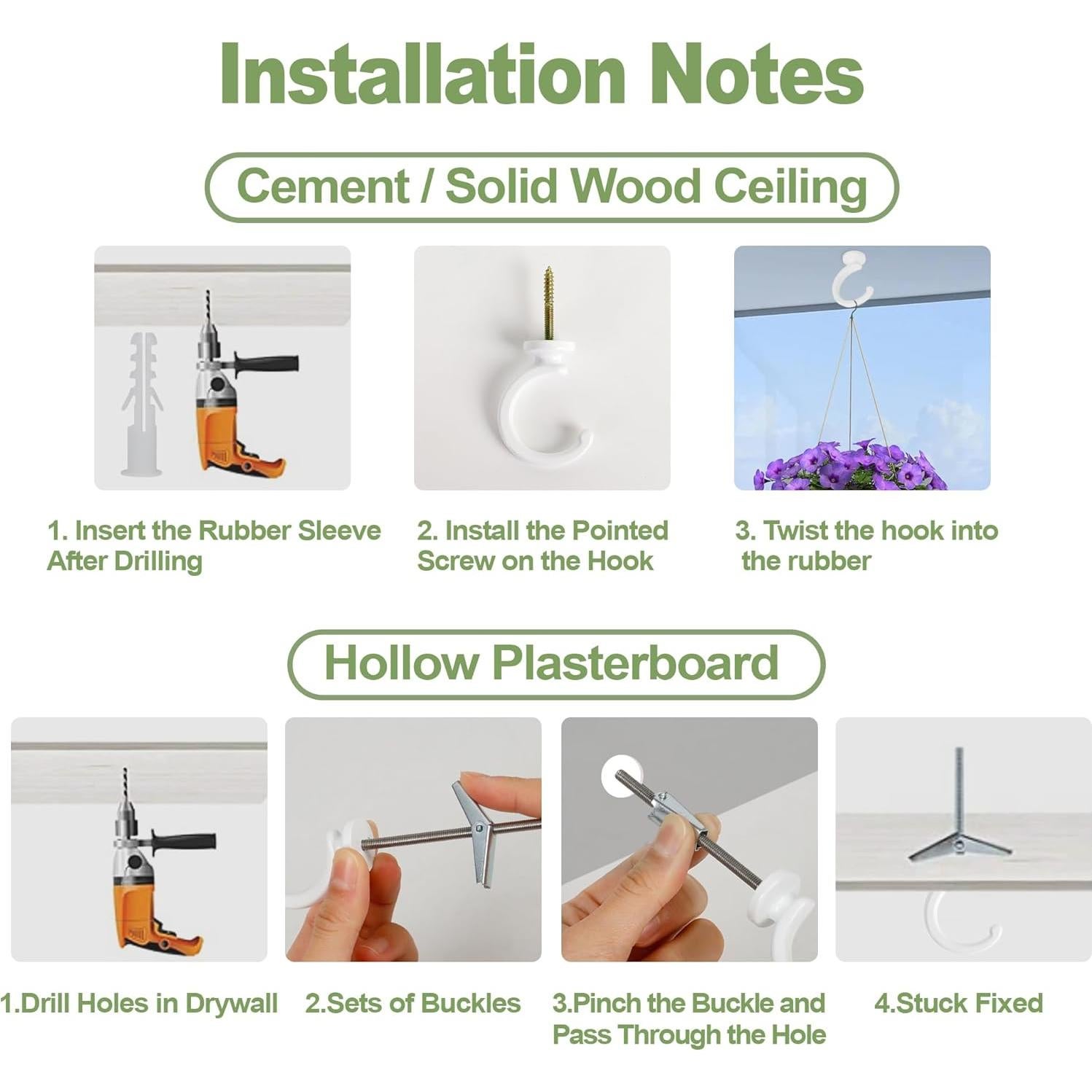 Ganchos de Techo Aidoclip 2 Piezas Alta Resistencia 11.34 kg