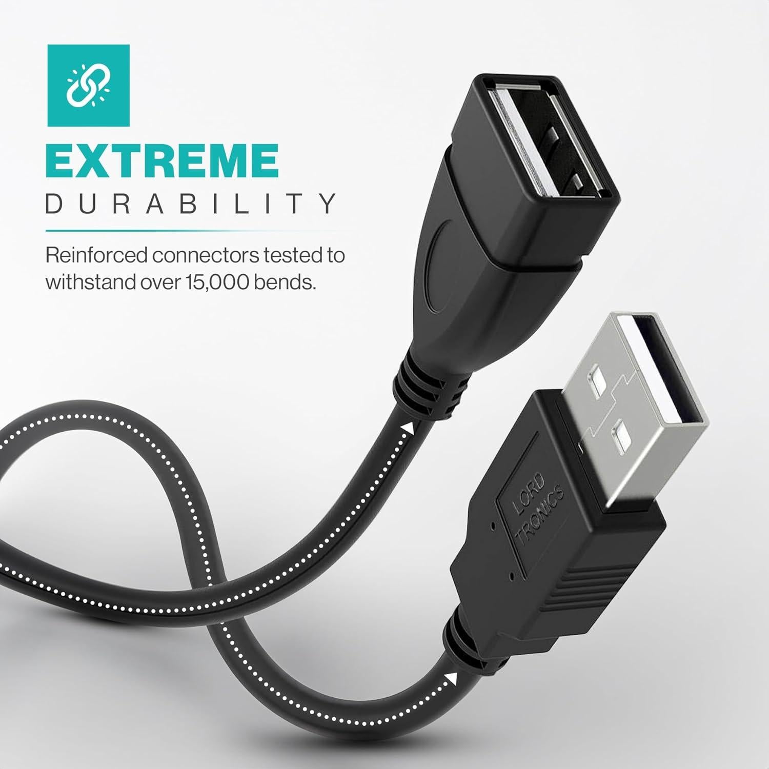 Cable de Extensión USB a USB LORDTRONICS 0.91m Negro