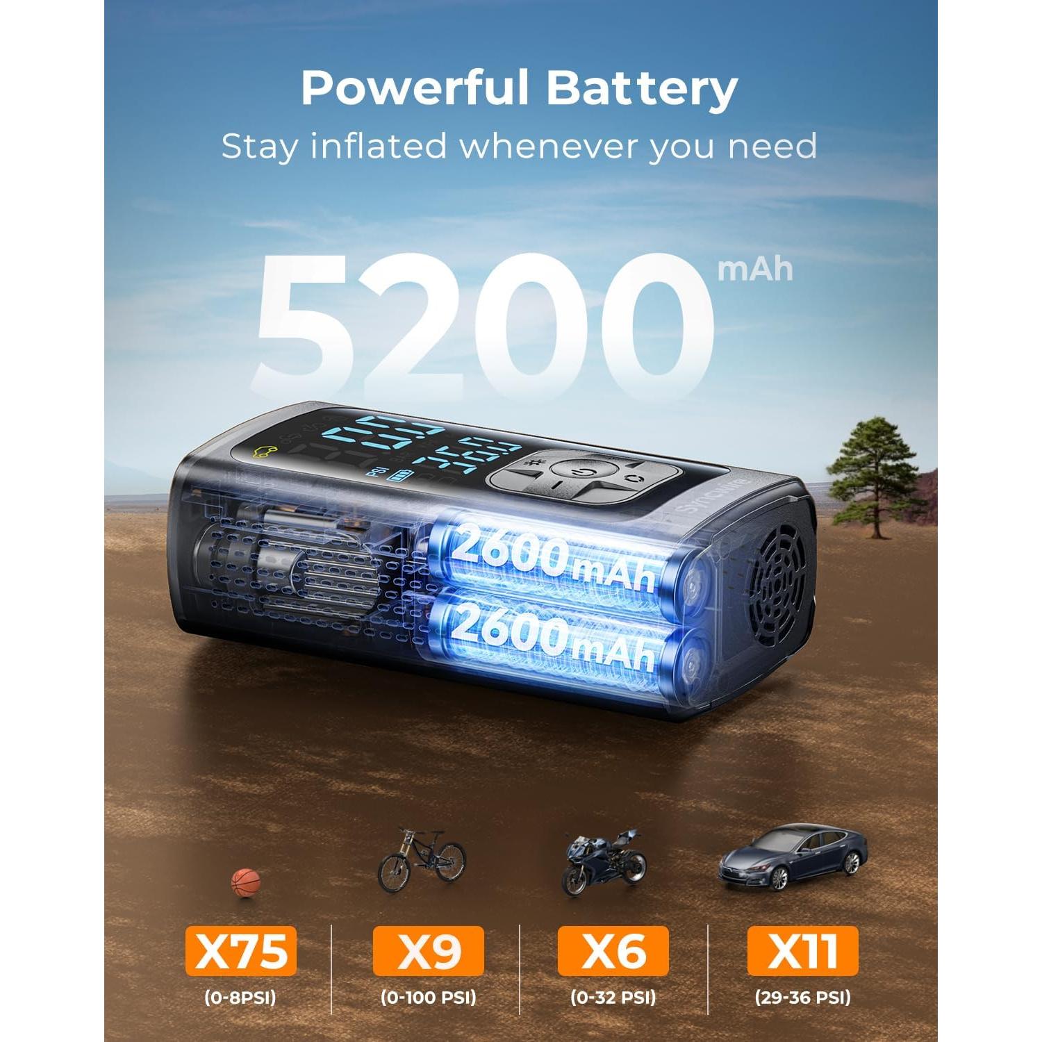 Compresor de Aire Portátil Syncwire SW2002 - 150 PSI, LCD