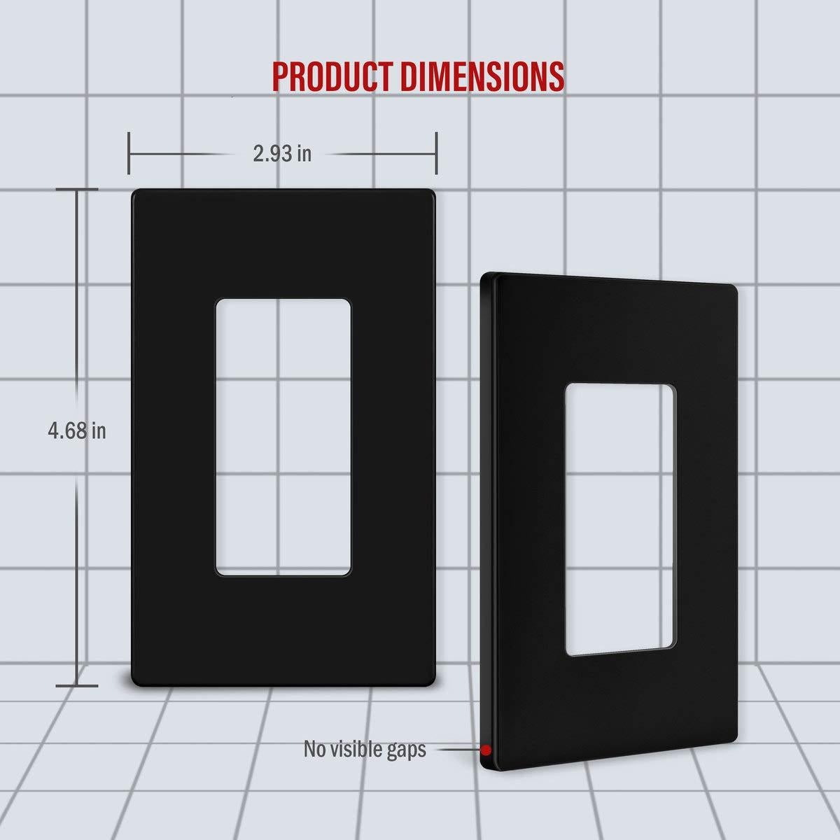 Placa de Pared Decorativa Enerlites SI8831-BK 1-Gang Negro