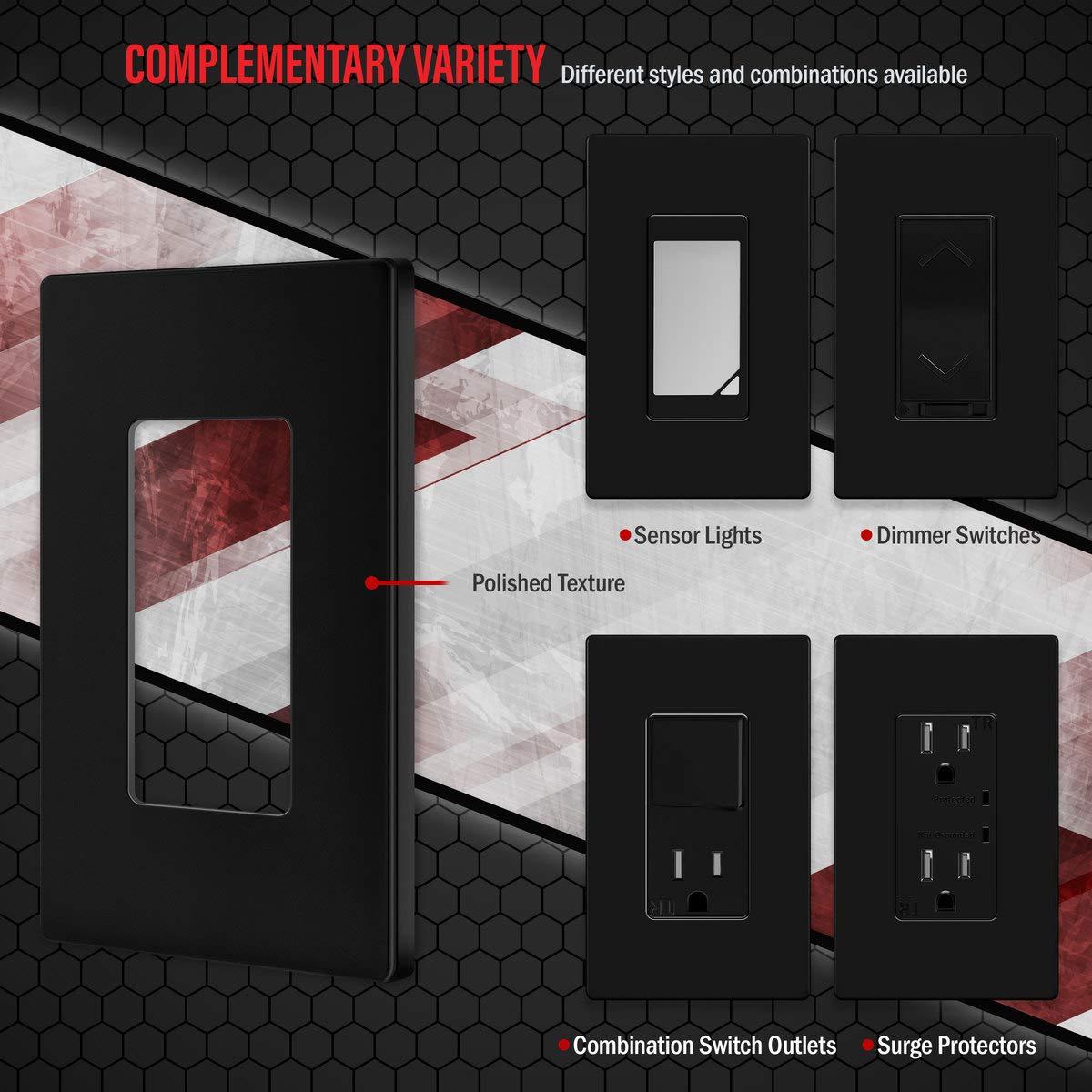 Placa de Pared Decorativa Enerlites SI8831-BK 1-Gang Negro