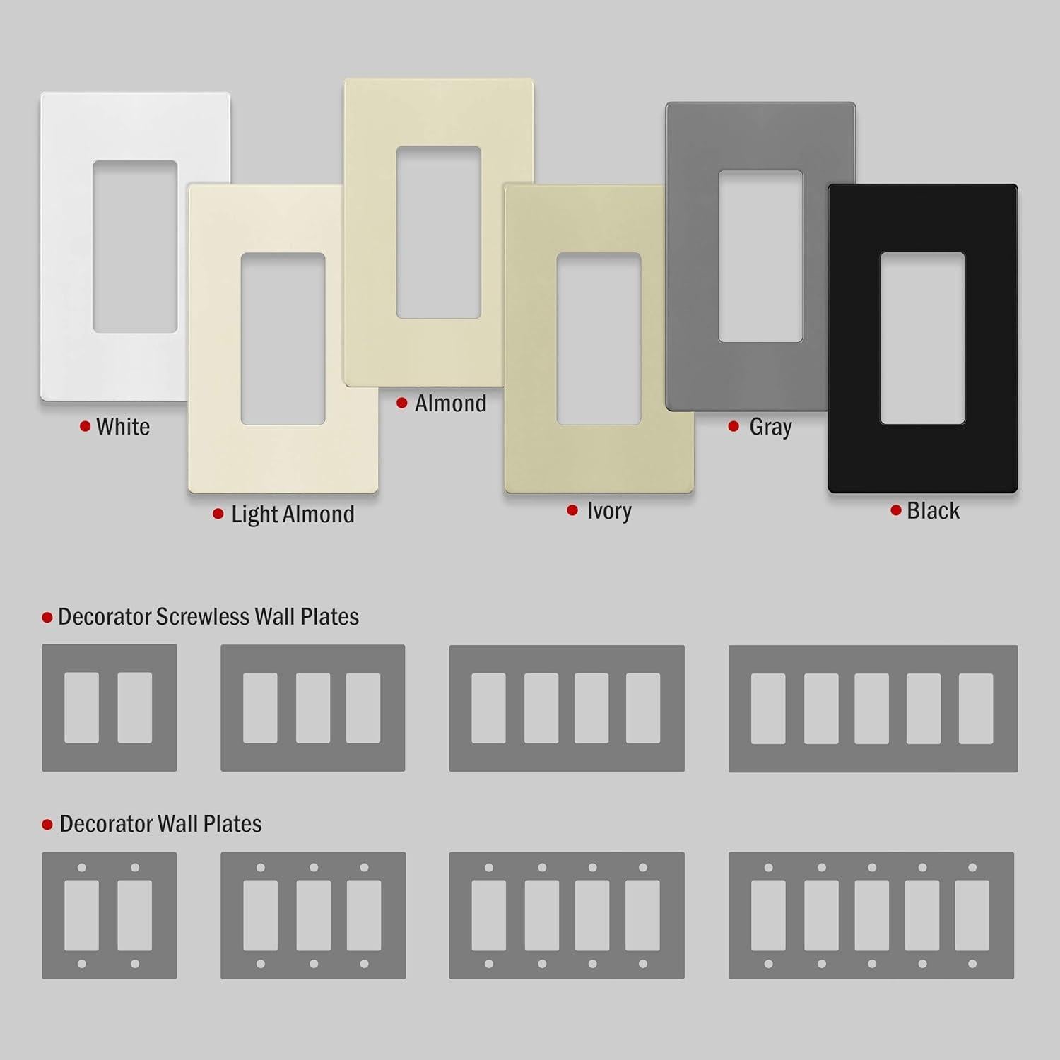 Placa de Pared Decorativa Enerlites SI8831-BK 1-Gang Negro