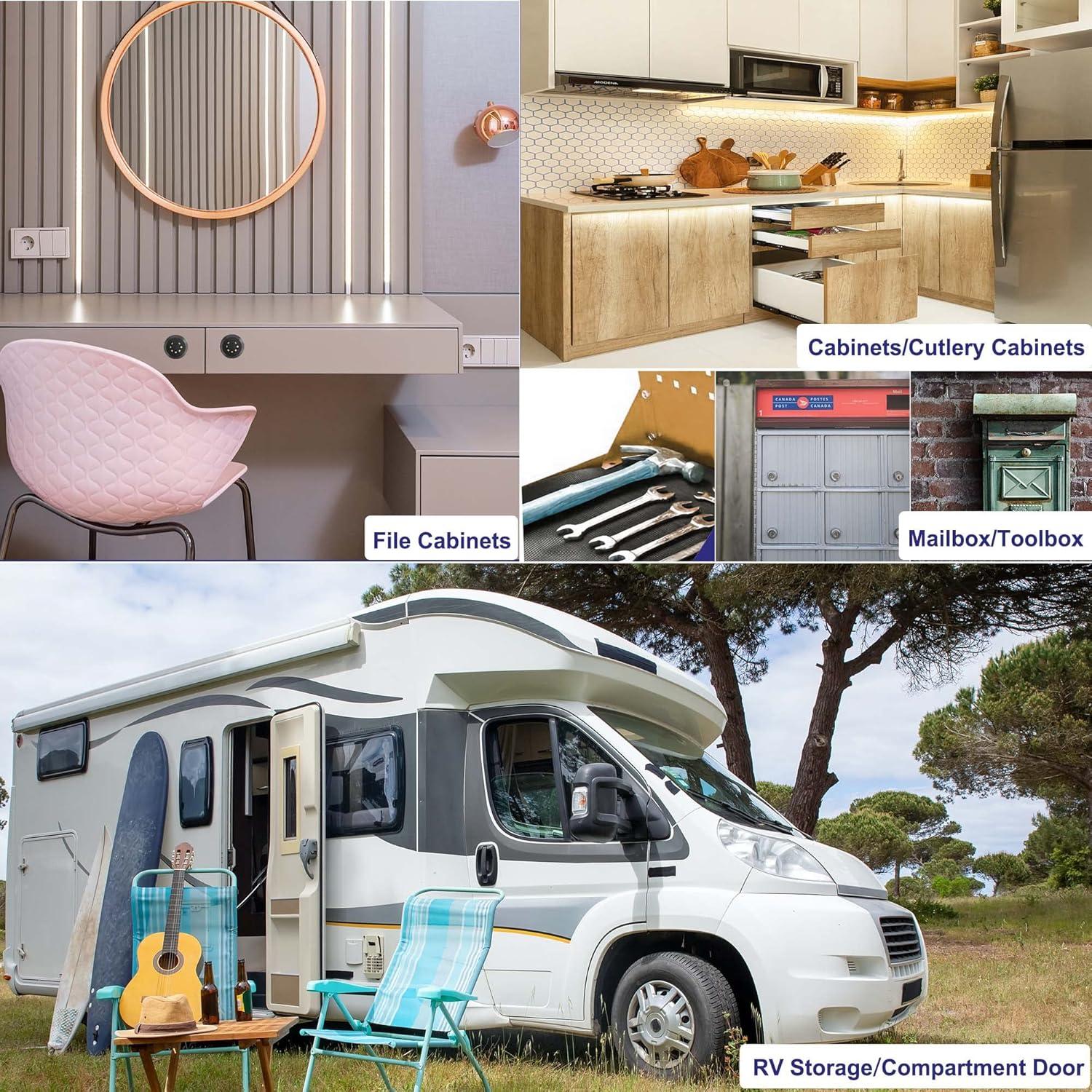 Cerraduras de Almacenamiento para RV Jayseon 1-1/8" Negro