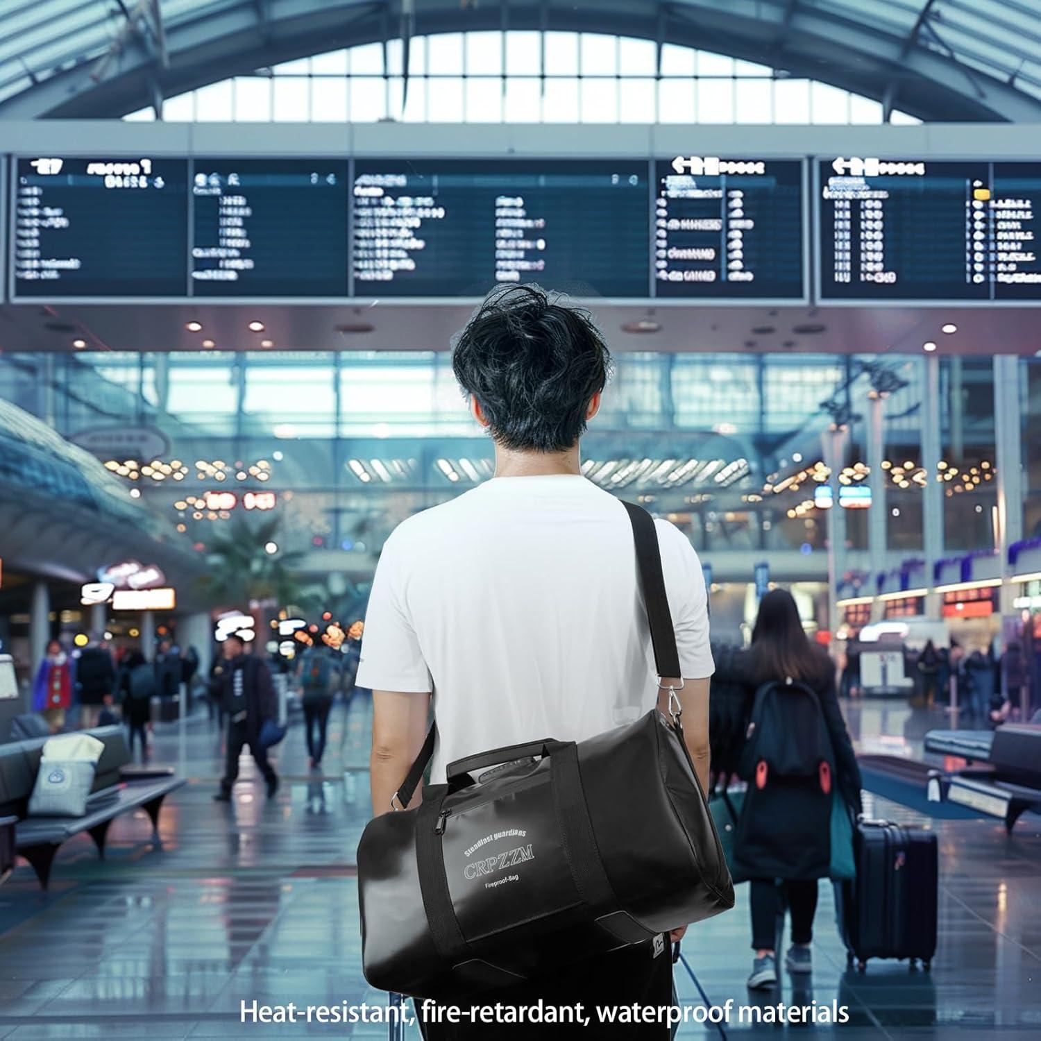 Bolsa de Viaje a Prueba de Fuego y Agua CRPZZM 43x25x22cm