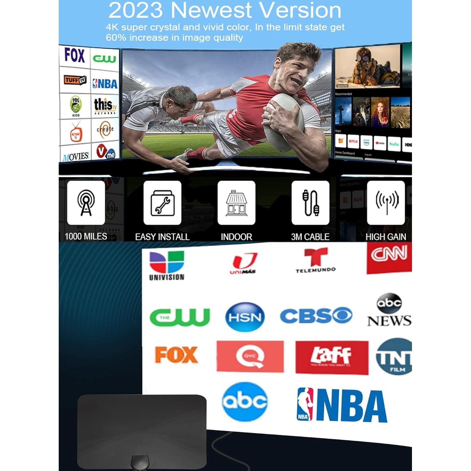 Antena Digital RUPA HDTV Ultra Fina 4K 1080P 1609 km