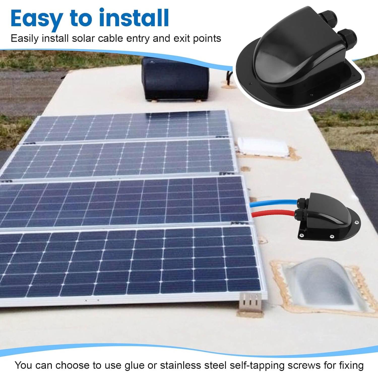 Entrada de Cable Solar Impermeable QCG Doble Negro 2-6mm