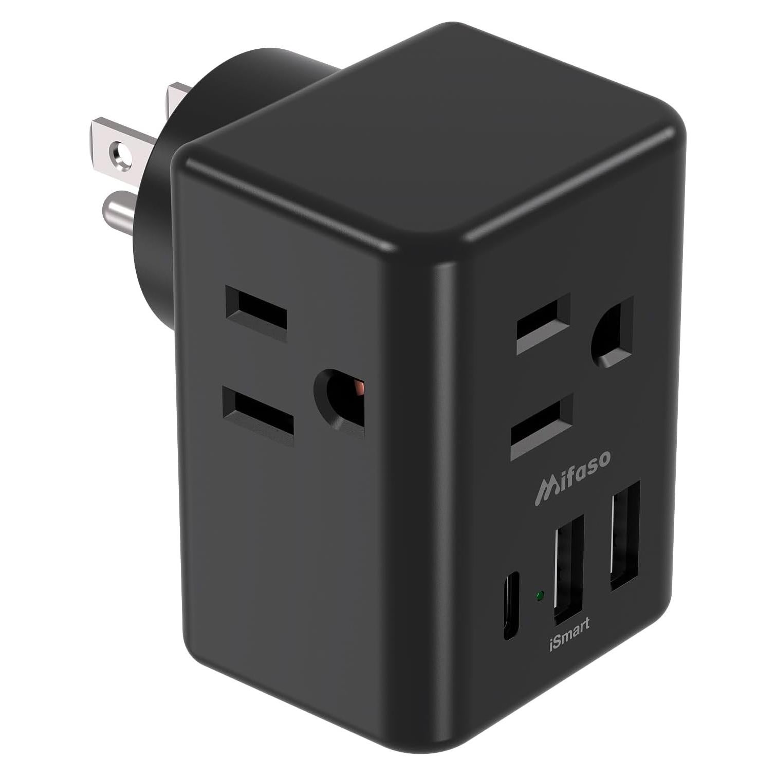 Extensor de Enchufe Múltiple MIFASOPOWER 3 Puertos USB Carga Rápida