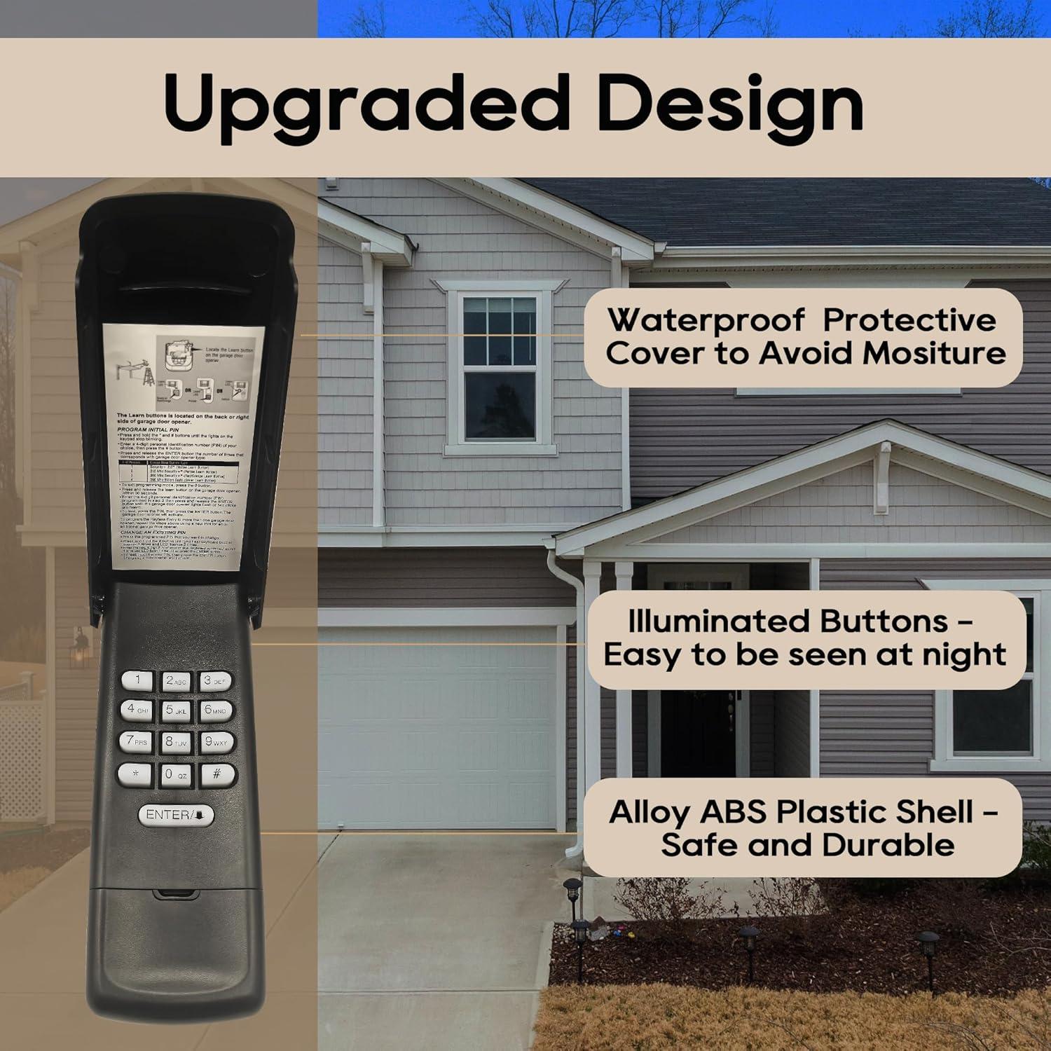 Teclado Inalámbrico Iqqooe para Abridor de Puerta de Garaje