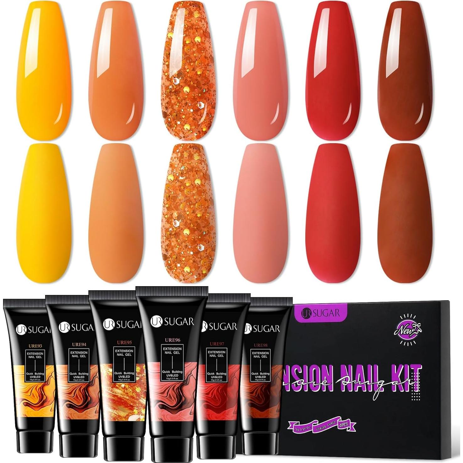 Set de Gel para Extensión de Uñas UR SUGAR 6 Colores Otoño