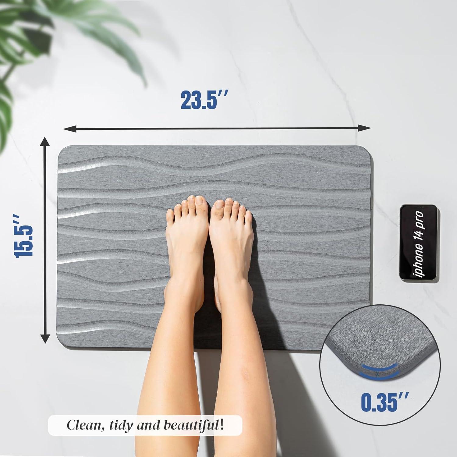 Alfombra de Baño Plentio de Diatomita 60x39 cm Antideslizante