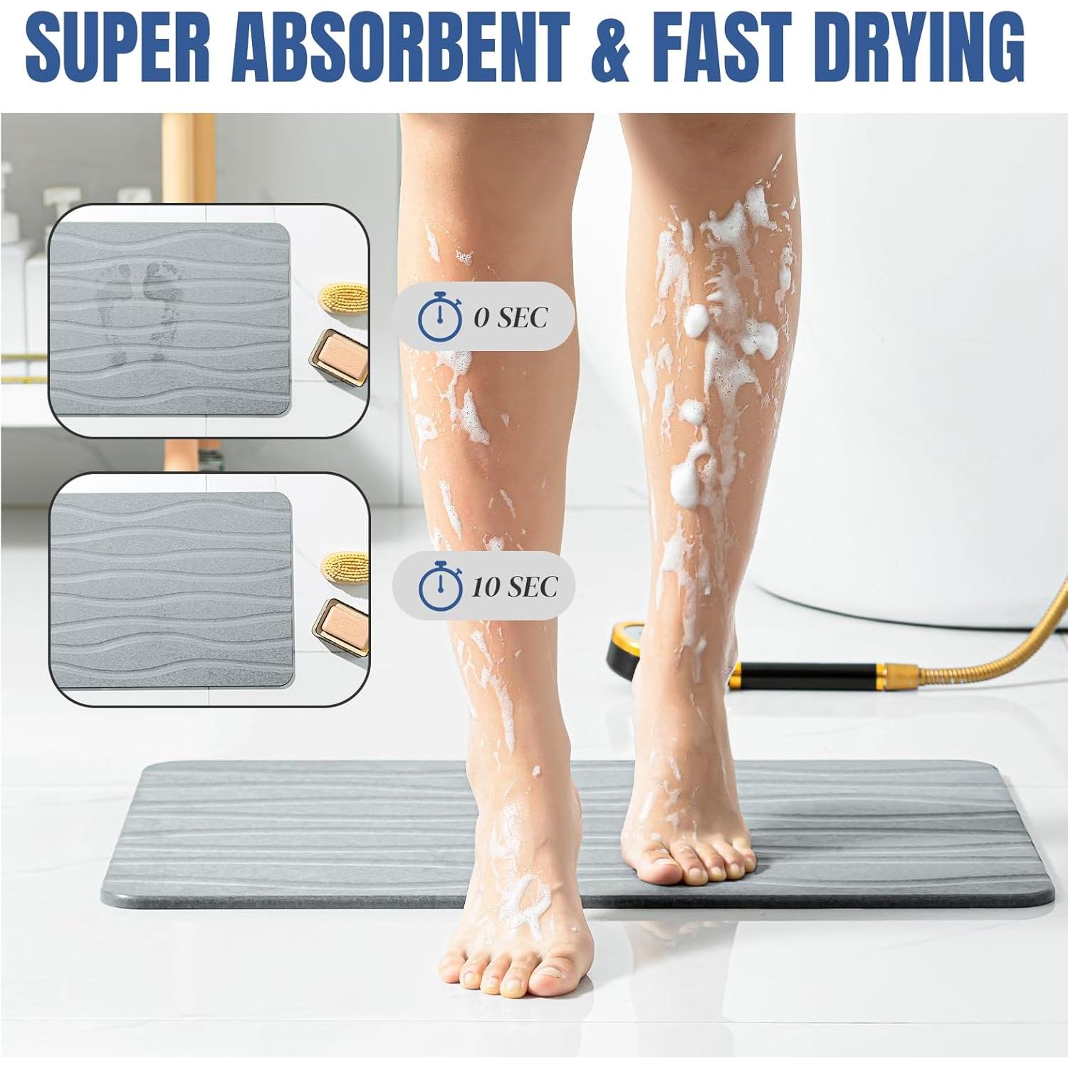 Alfombra de Baño Plentio de Diatomita 60x39 cm Antideslizante