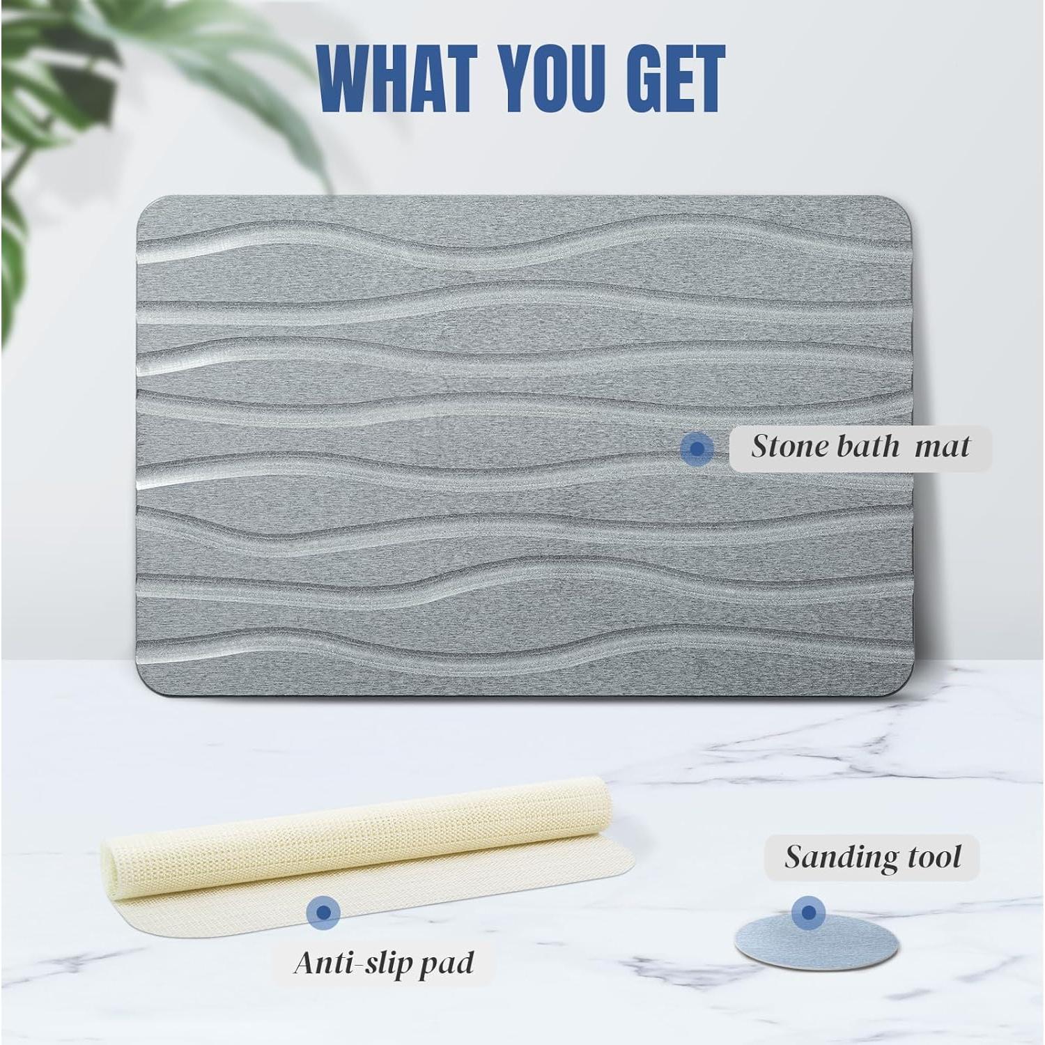 Alfombra de Baño Plentio de Diatomita 60x39 cm Antideslizante