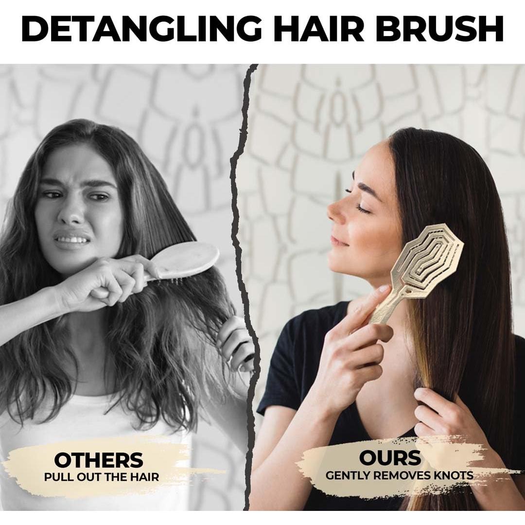 Cepillo Desenredante ECOREVERE Antiestático para Todo Tipo de Cabello