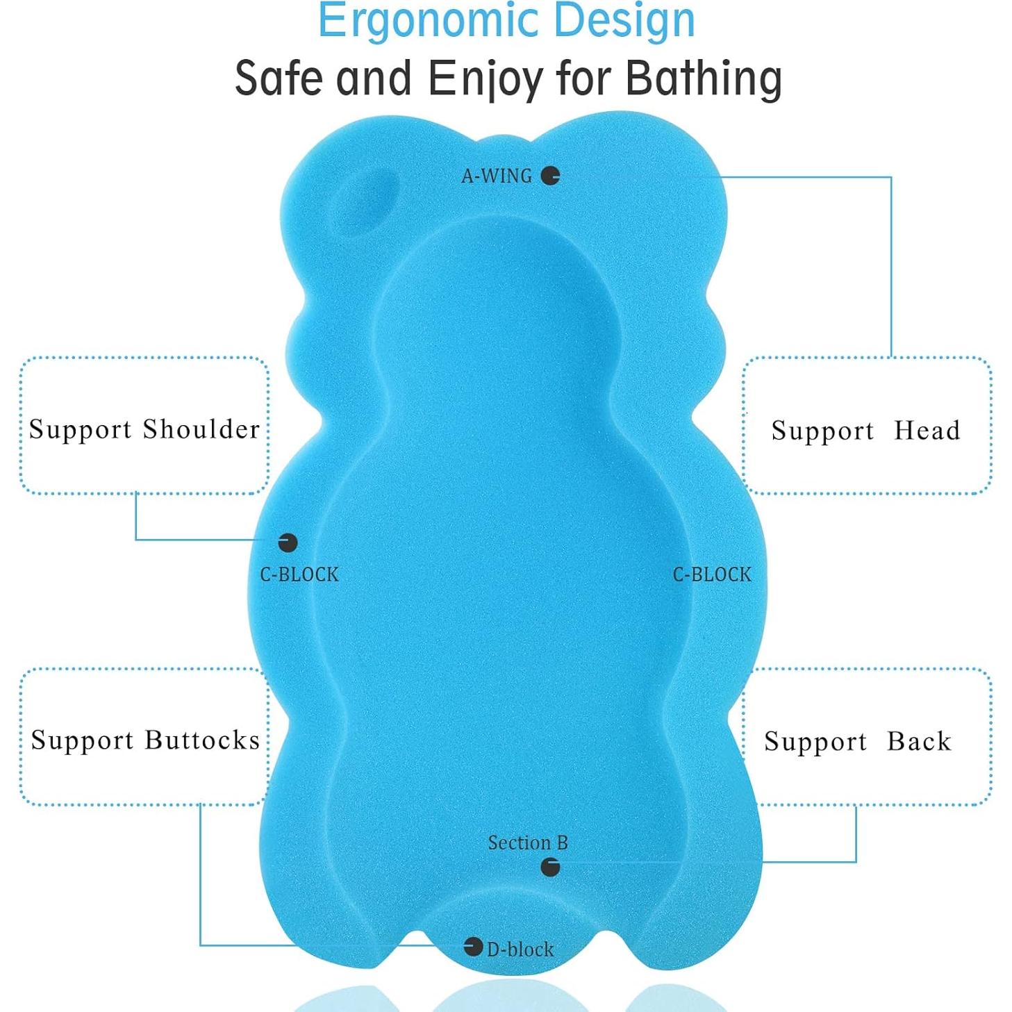 Cojín de Baño para Bebés Azul - Esponja de Fibra 48x30x5cm