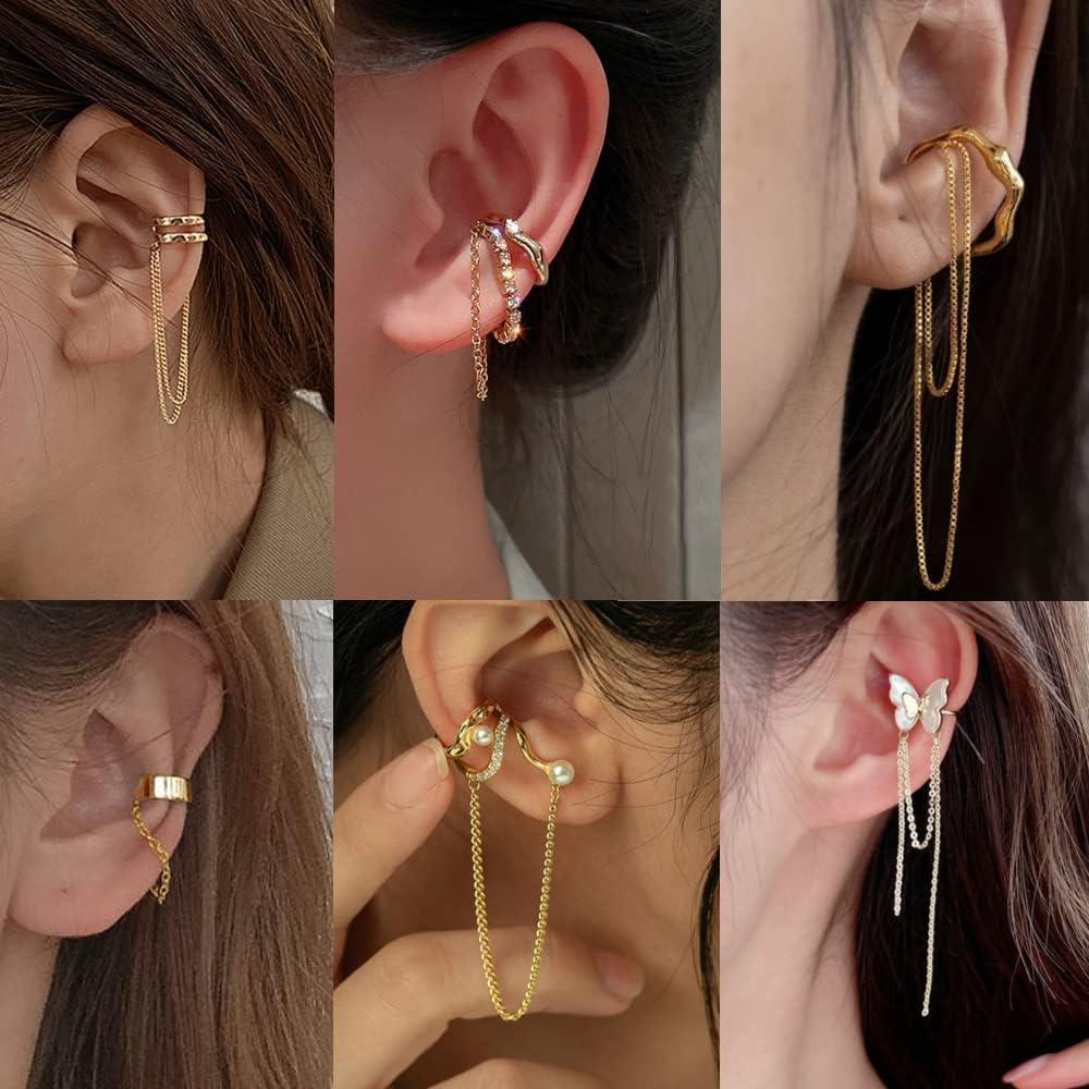 Set 35 Pendientes de Clip Ajustables Oro y Plata para Mujeres